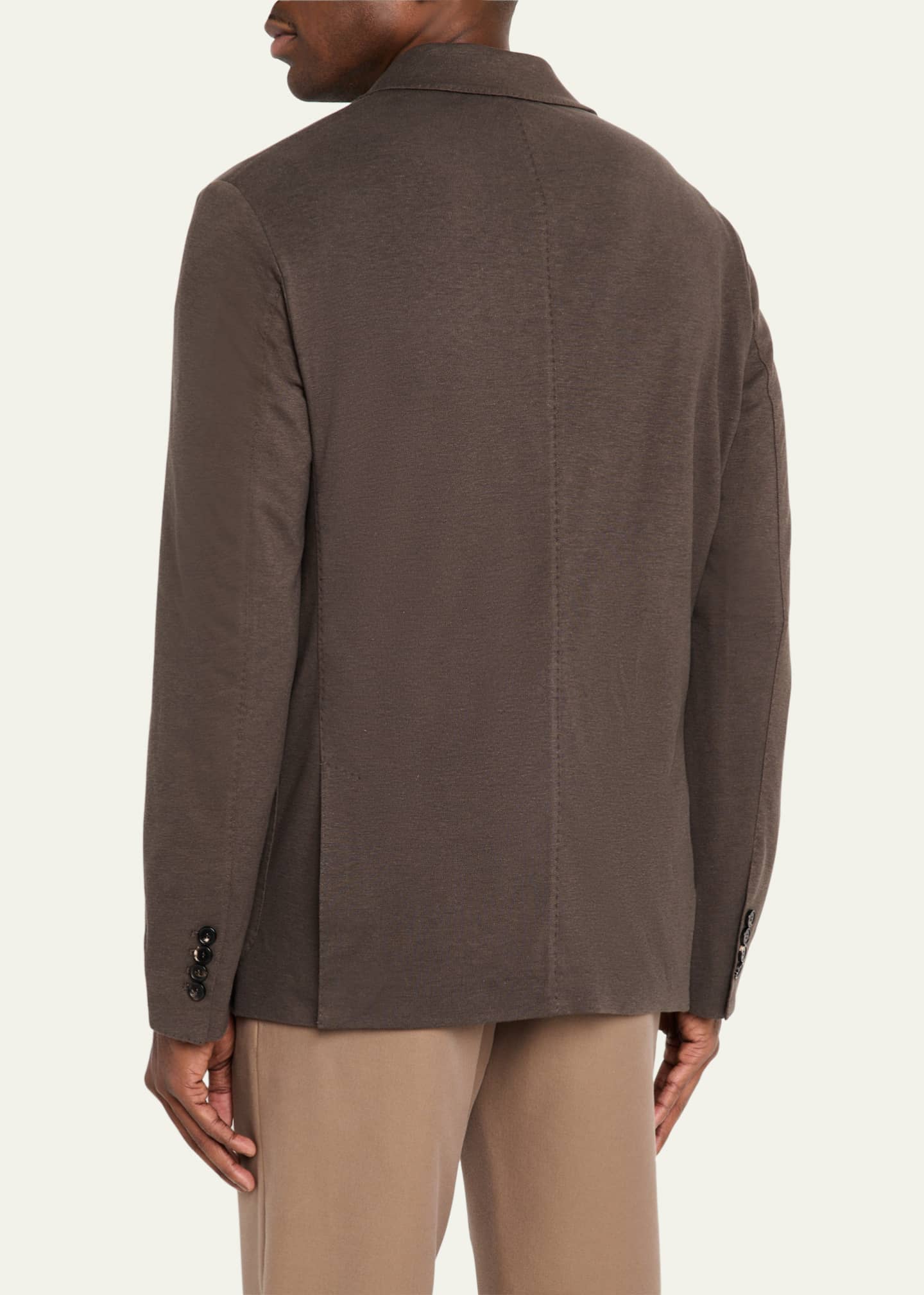 Loro Piana Men's Pique Single-Breasted Sweater Jacket Image 3 of 8