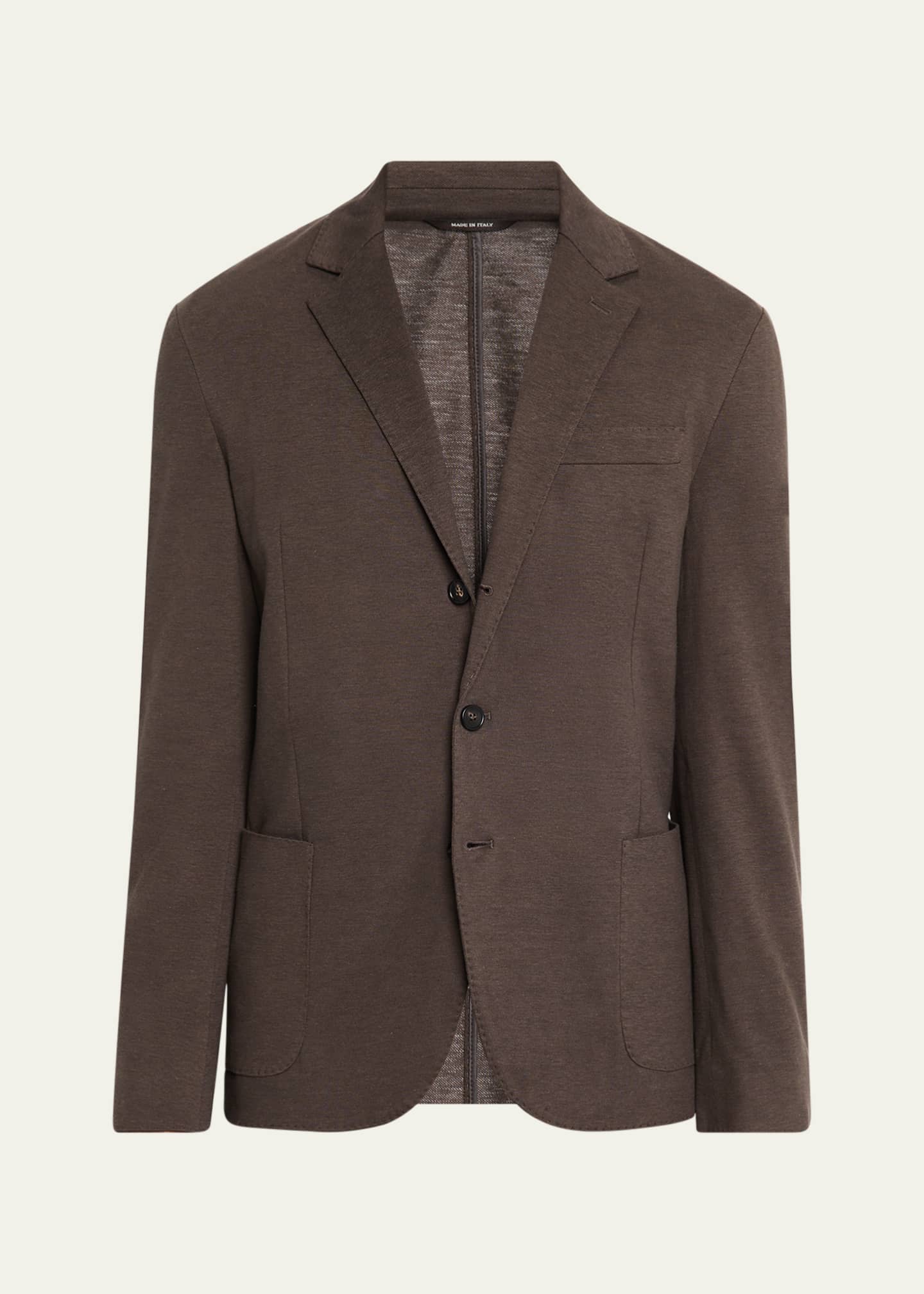 Loro Piana Men's Pique Single-Breasted Sweater Jacket Image 1 of 8