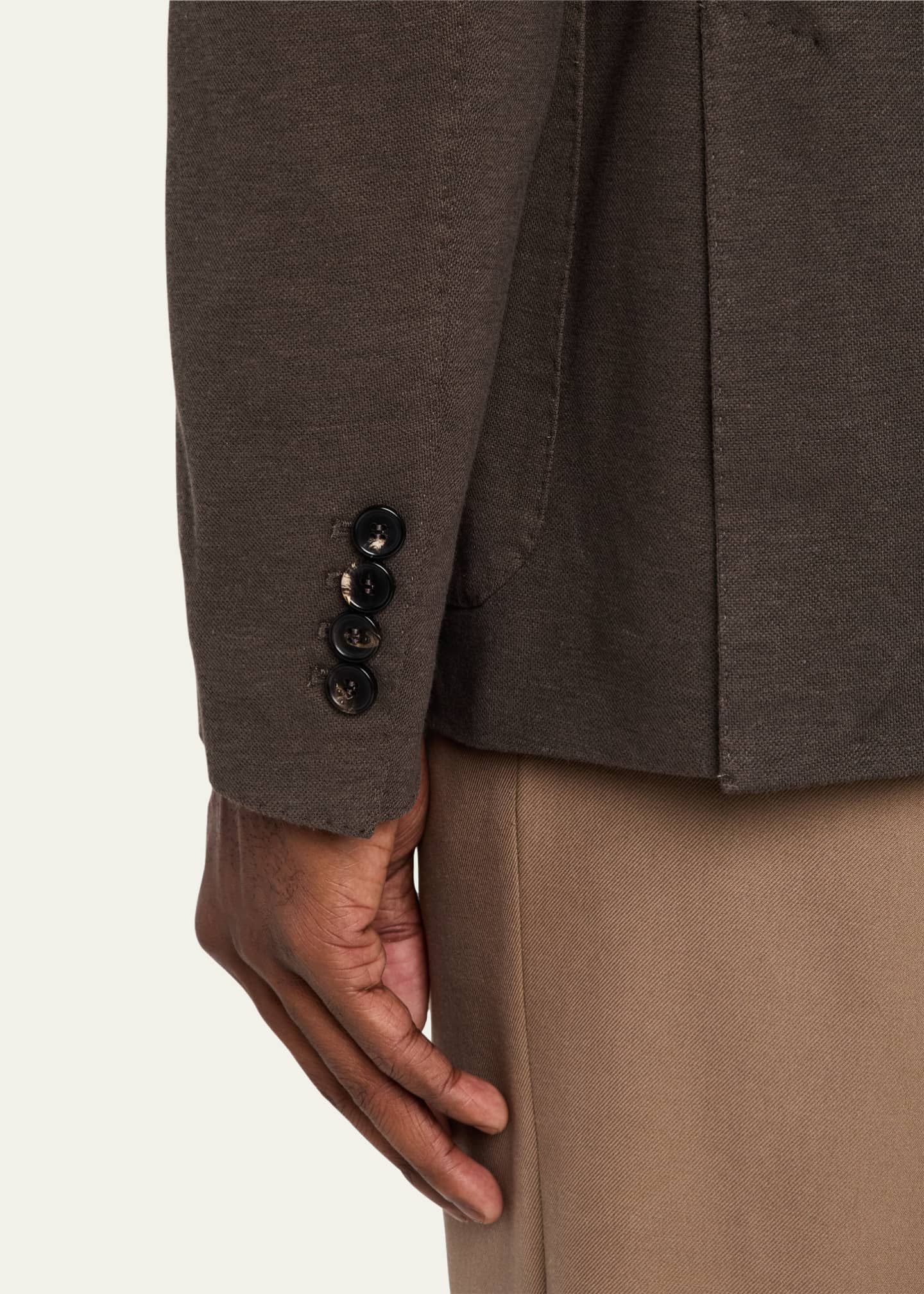 Loro Piana Men's Pique Single-Breasted Sweater Jacket Image 8 of 8
