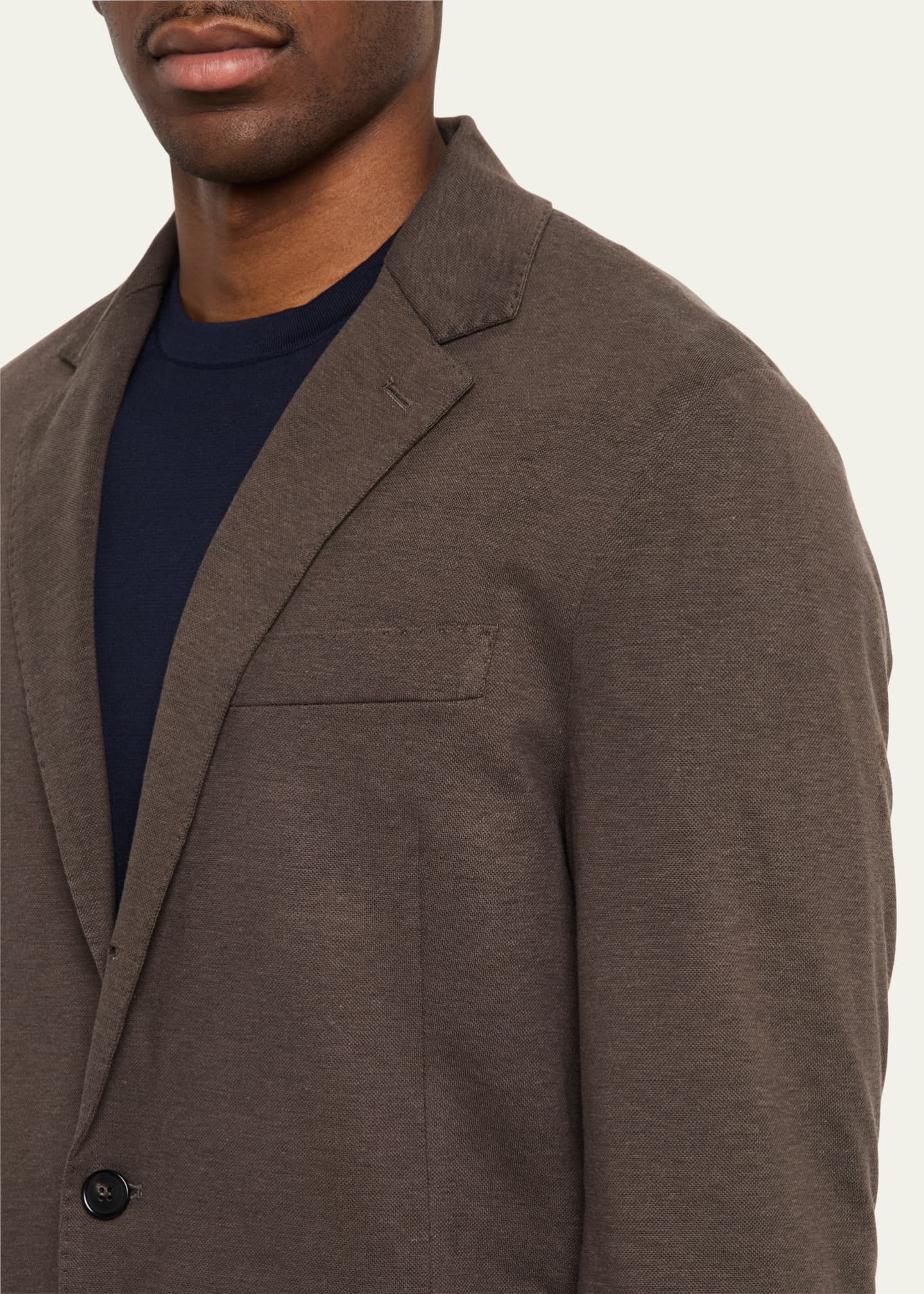 Loro Piana Men's Pique Single-Breasted Sweater Jacket Image 5 of 8