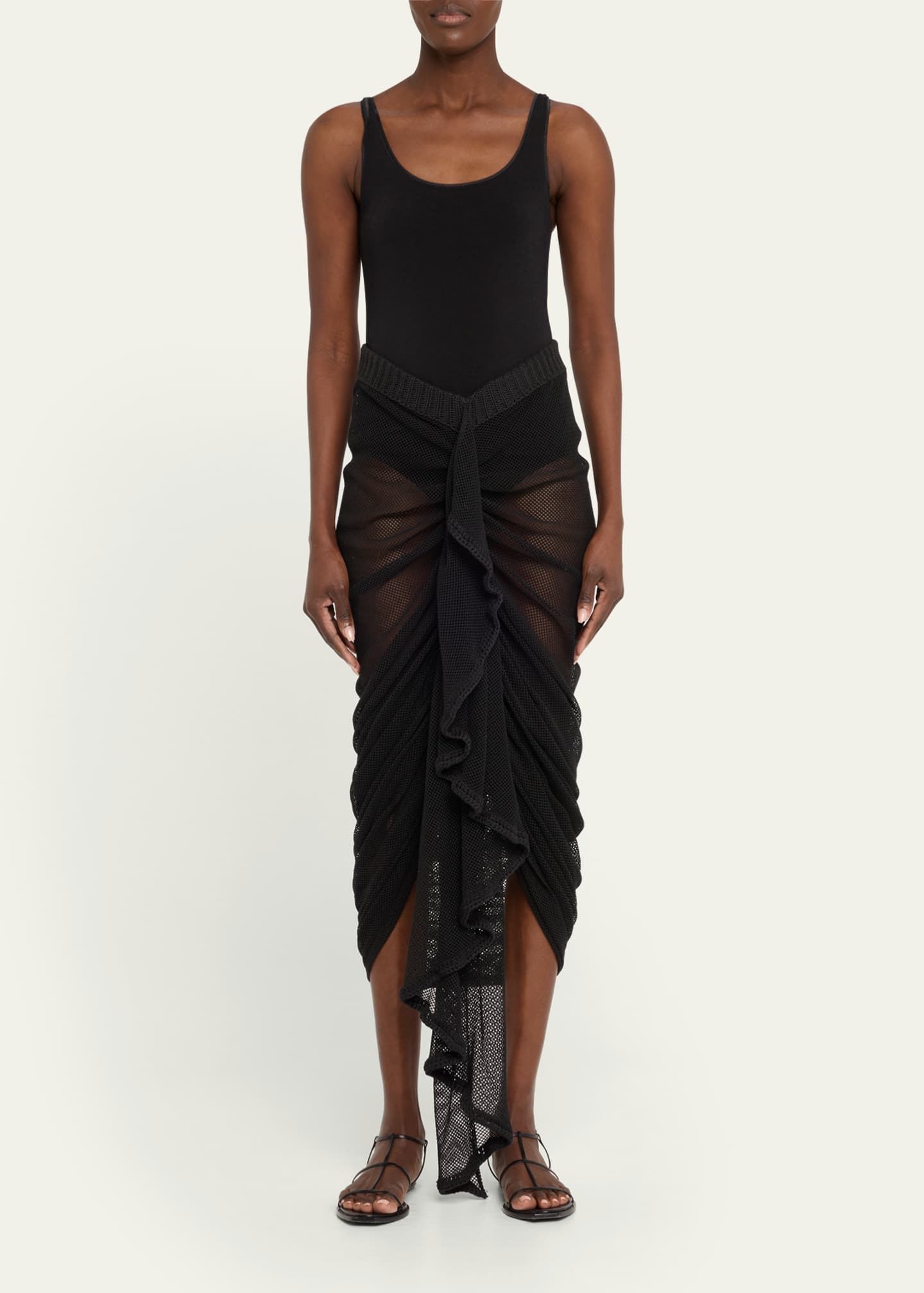 Aisling Camps Wave Mesh-Knit Ruched Skirt Image 2 of 5