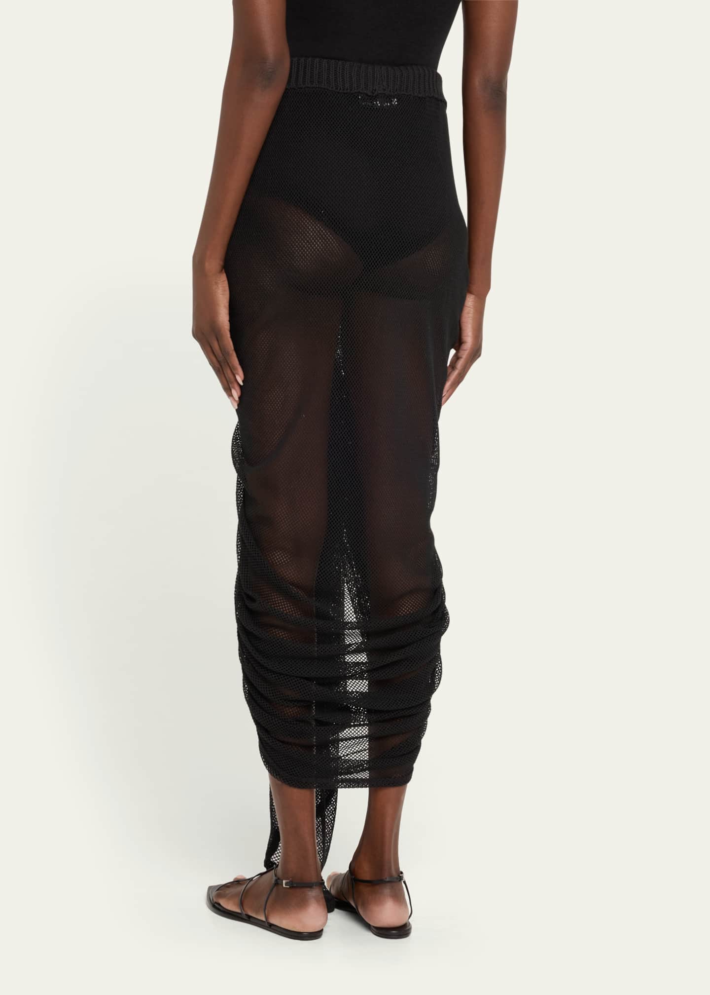 Aisling Camps Wave Mesh-Knit Ruched Skirt Image 3 of 5