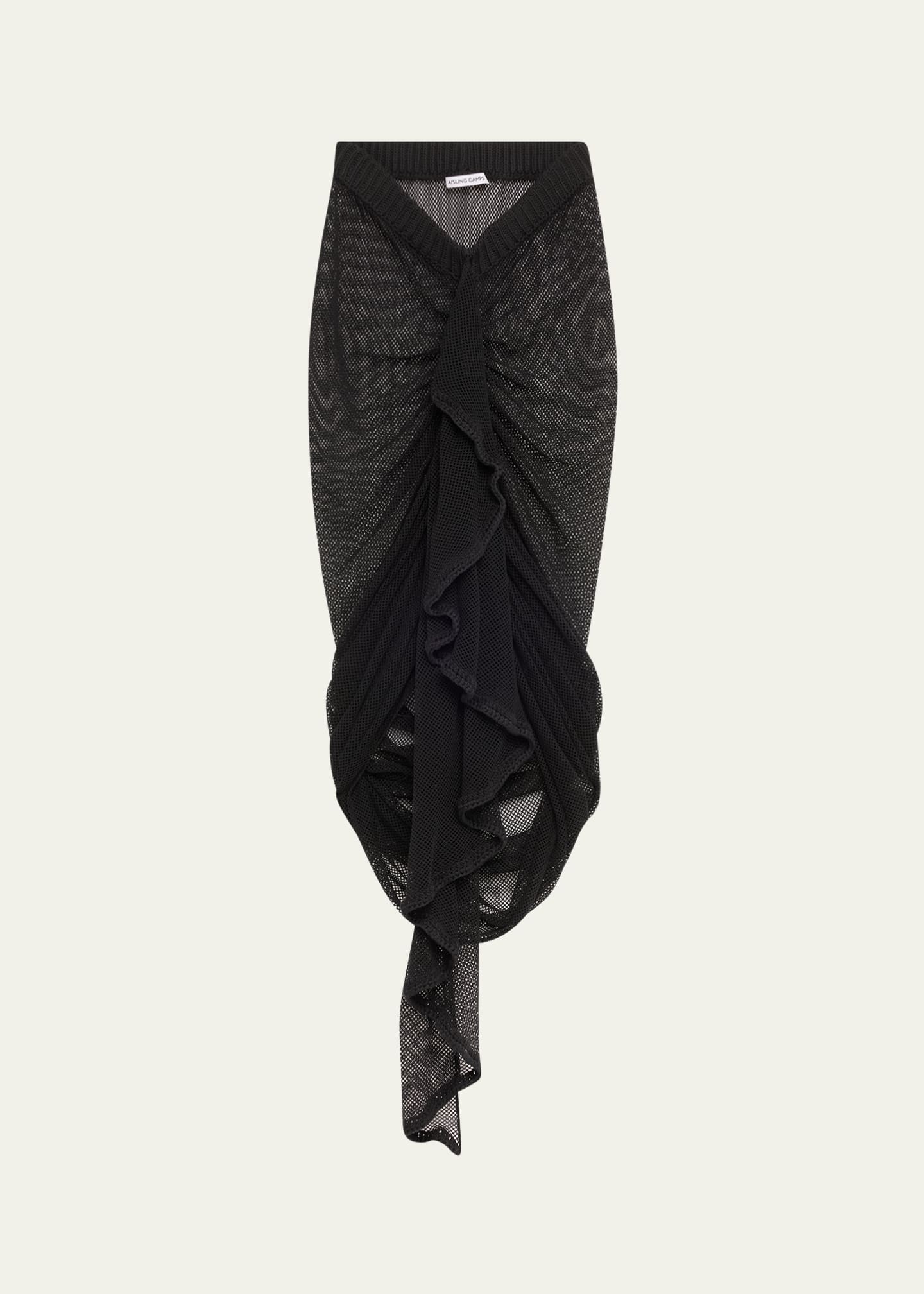 Aisling Camps Wave Mesh-Knit Ruched Skirt Image 1 of 5