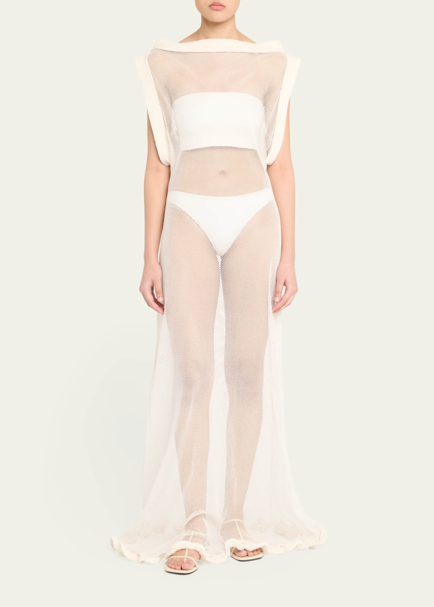 Aisling Camps Wave Boatneck Mesh-Knit Maxi Dress Image 2 of 5