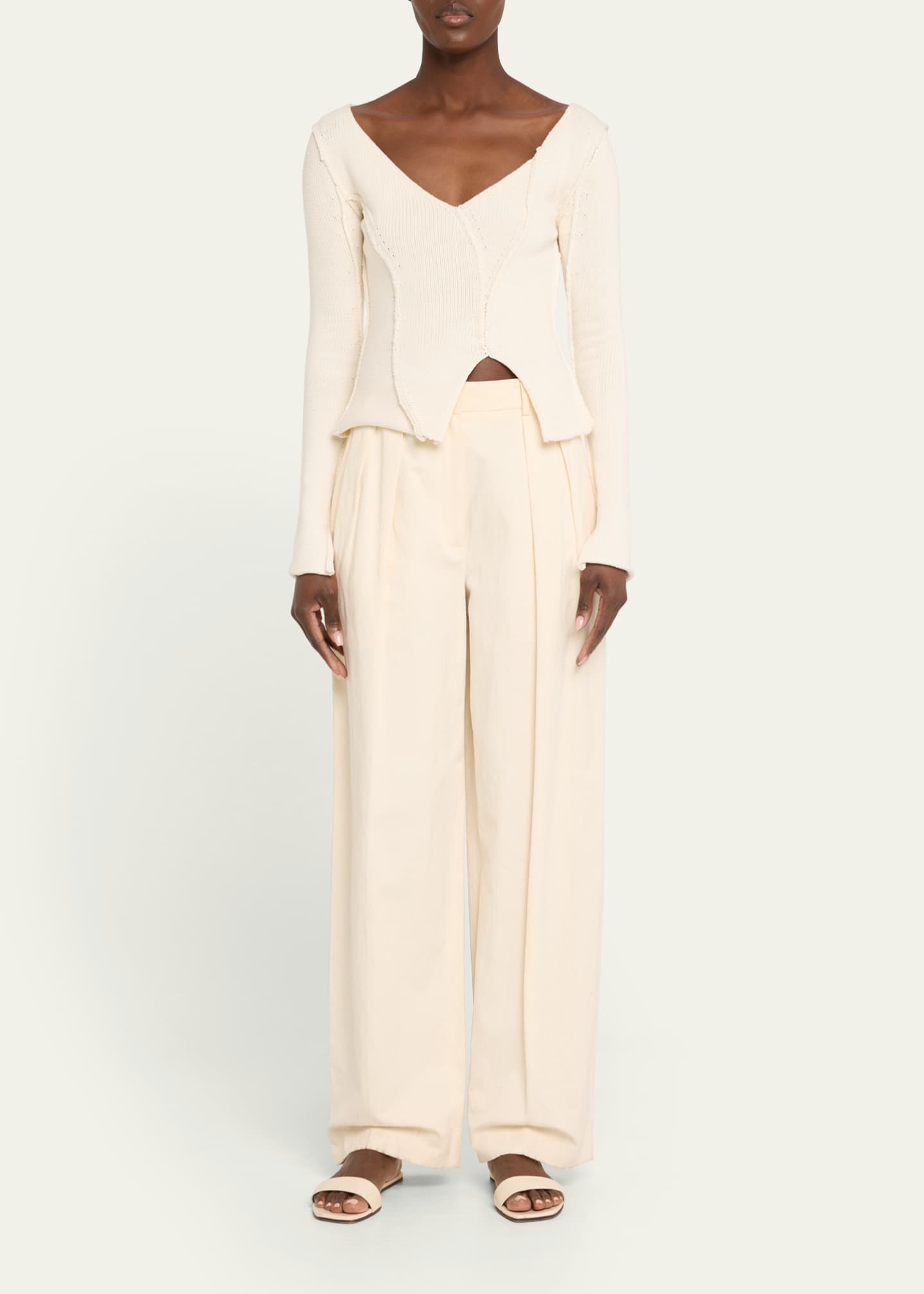 Aisling Camps Eddy V-Neck Exposed Seam Sweater Image 2 of 5