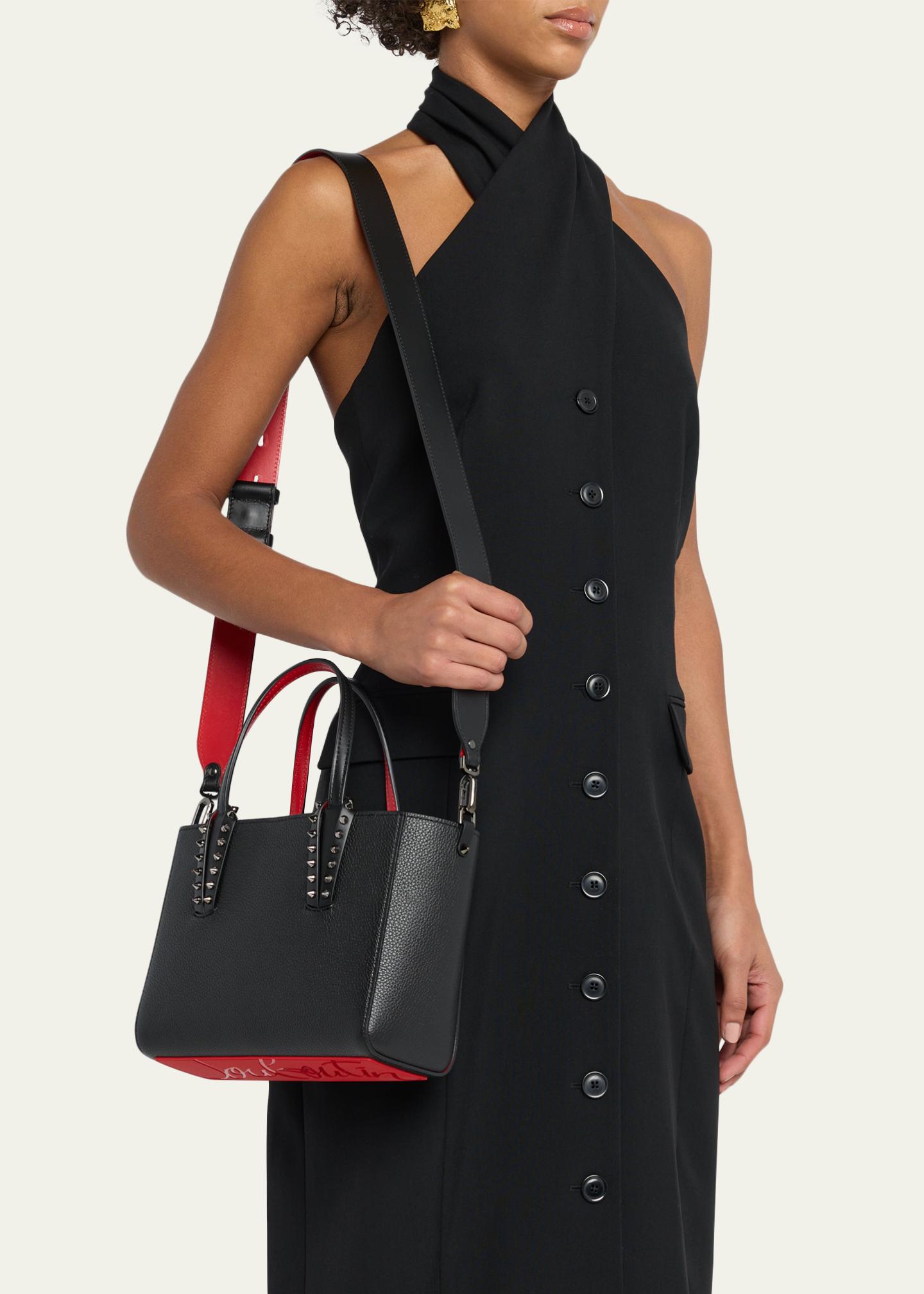 Christian Louboutin Cabata Mini Tote Bag in Leather with Spikes