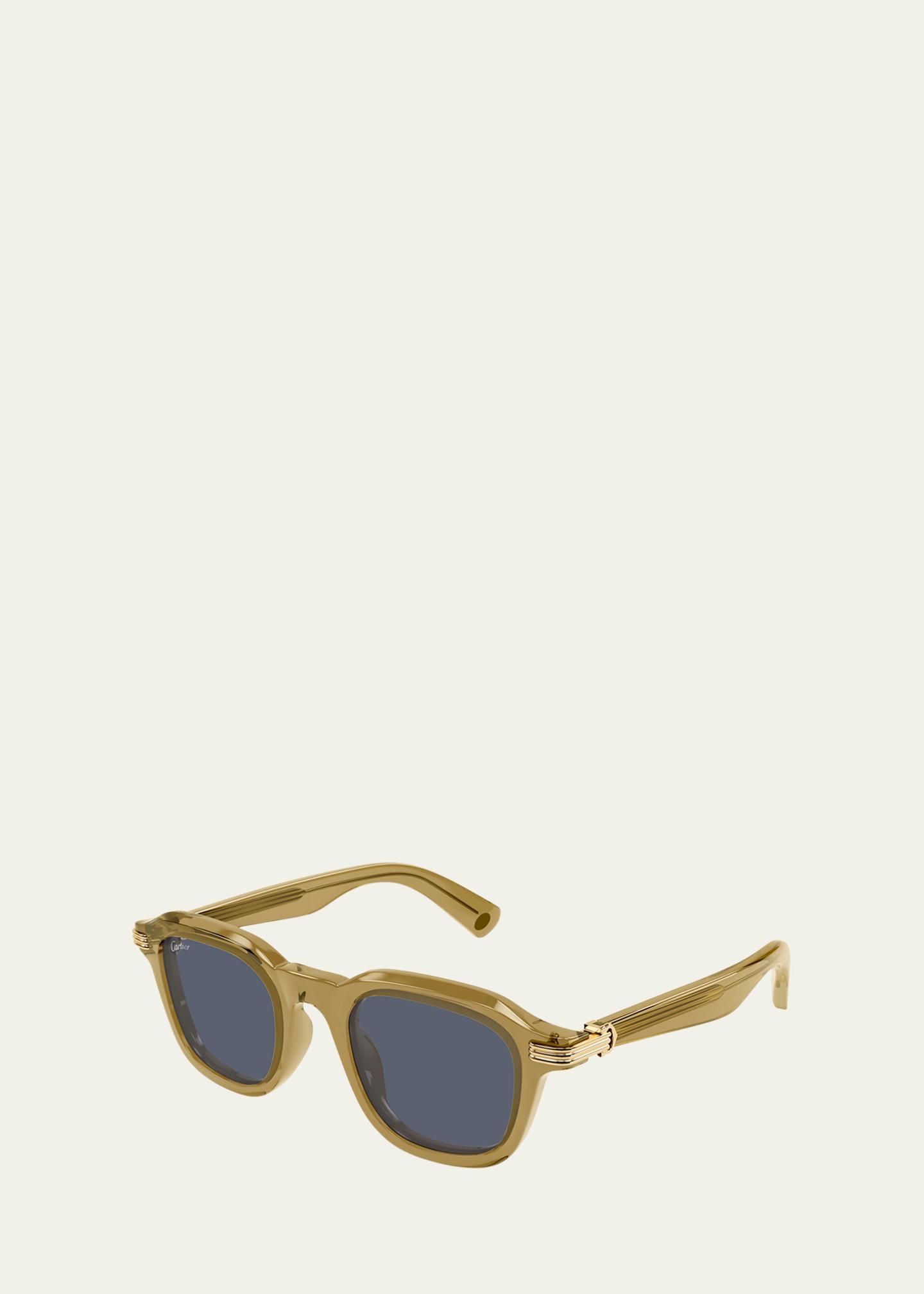 Cartier Men's CT0536S Acetate Rectangle Sunglasses - Bergdorf Goodman