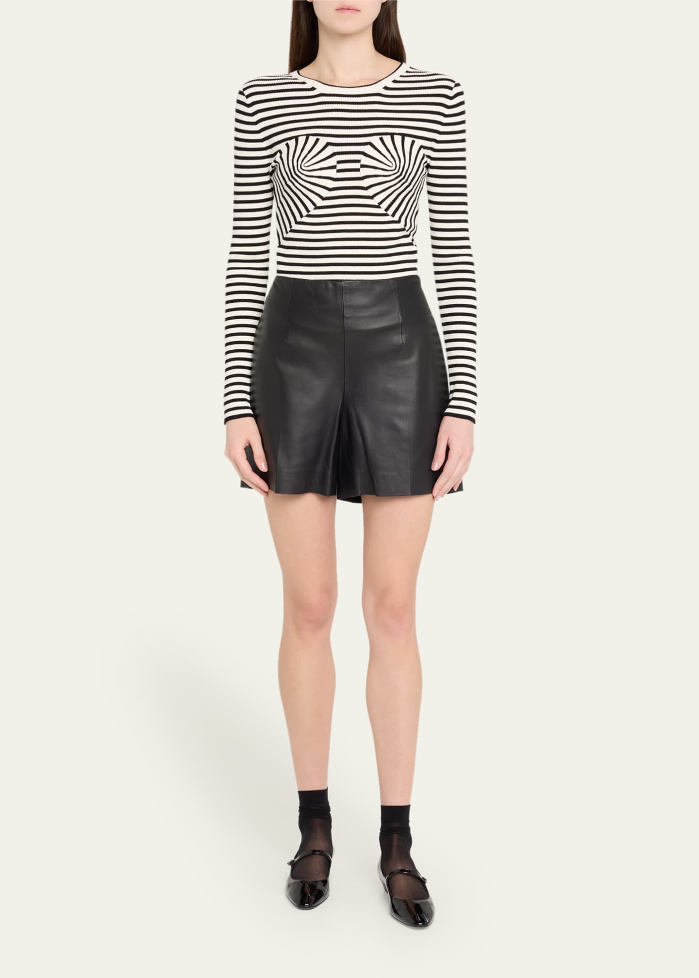 Marc Jacobs Stripe Seamed Up Knit Top Image 2 of 5