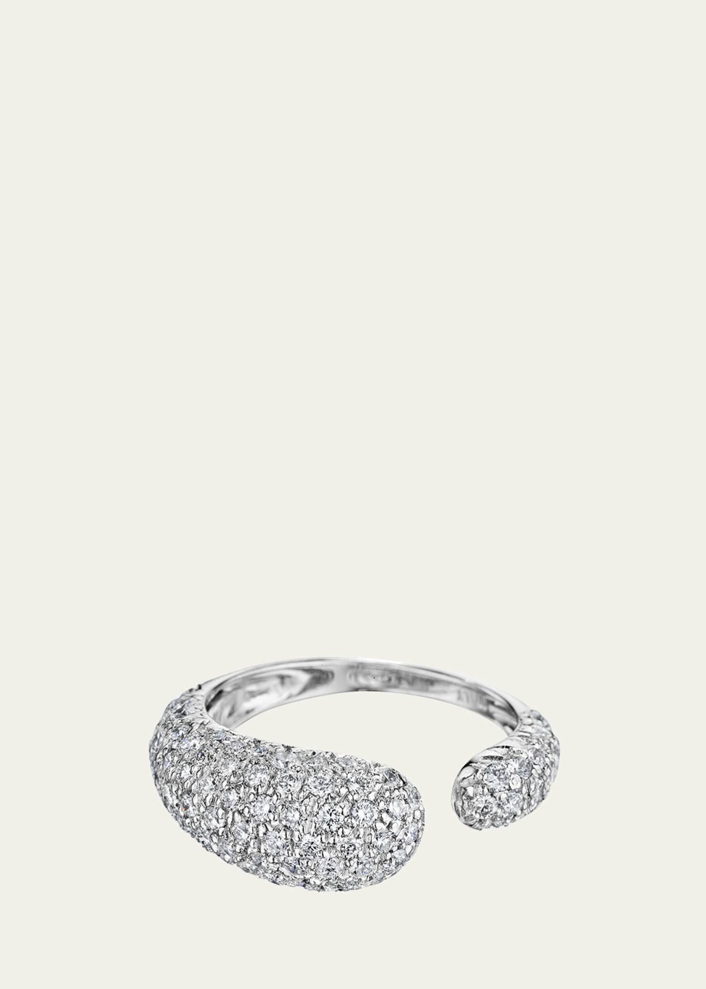 FARAONE MENNELLA by R.F.M.A.S. Gocce 18K White Gold Diamond Pave Ring Image 1 of 2