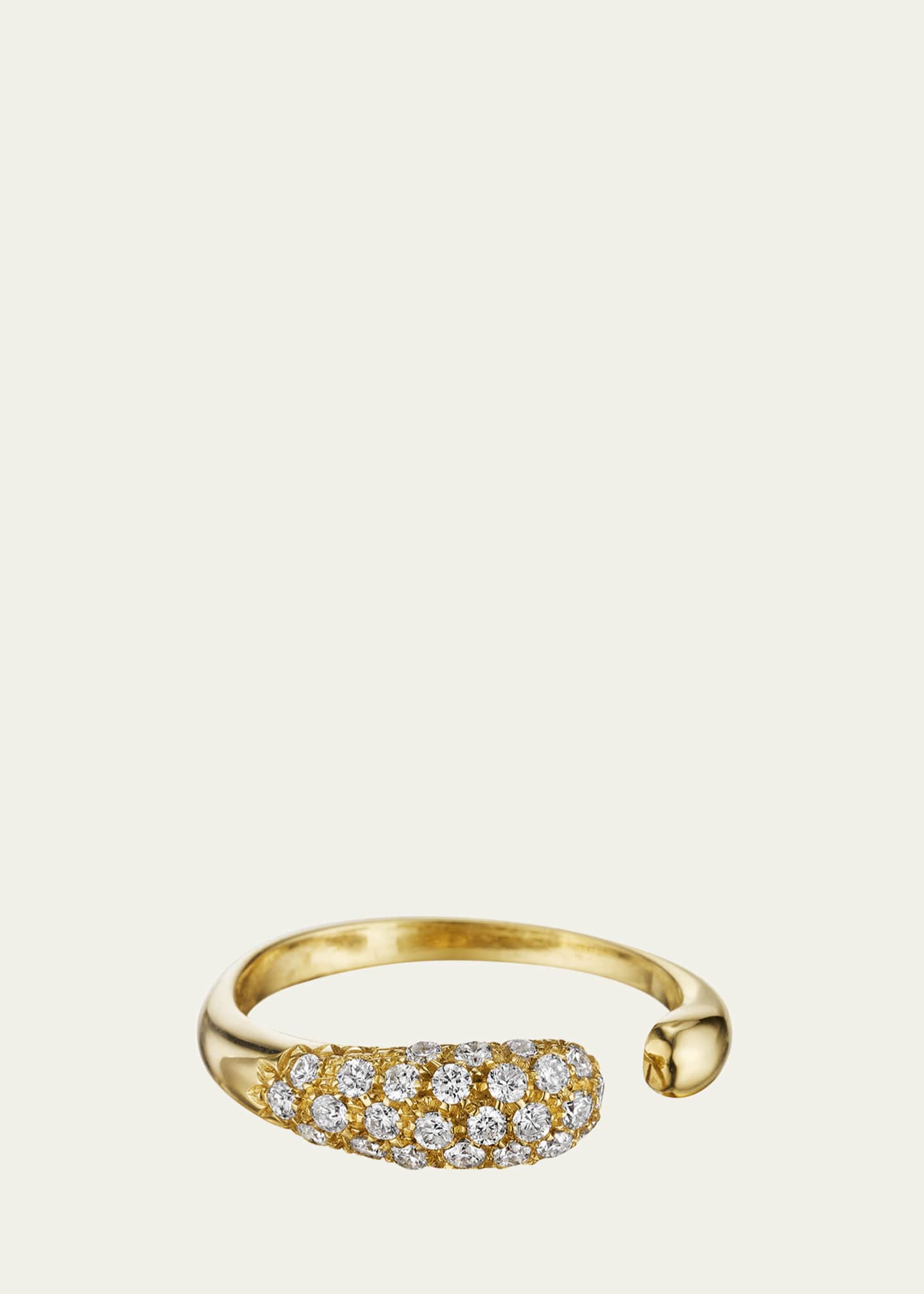 FARAONE MENNELLA by R.F.M.A.S. Gocce 18K Yellow Gold Diamond Pave Ring Image 1 of 2