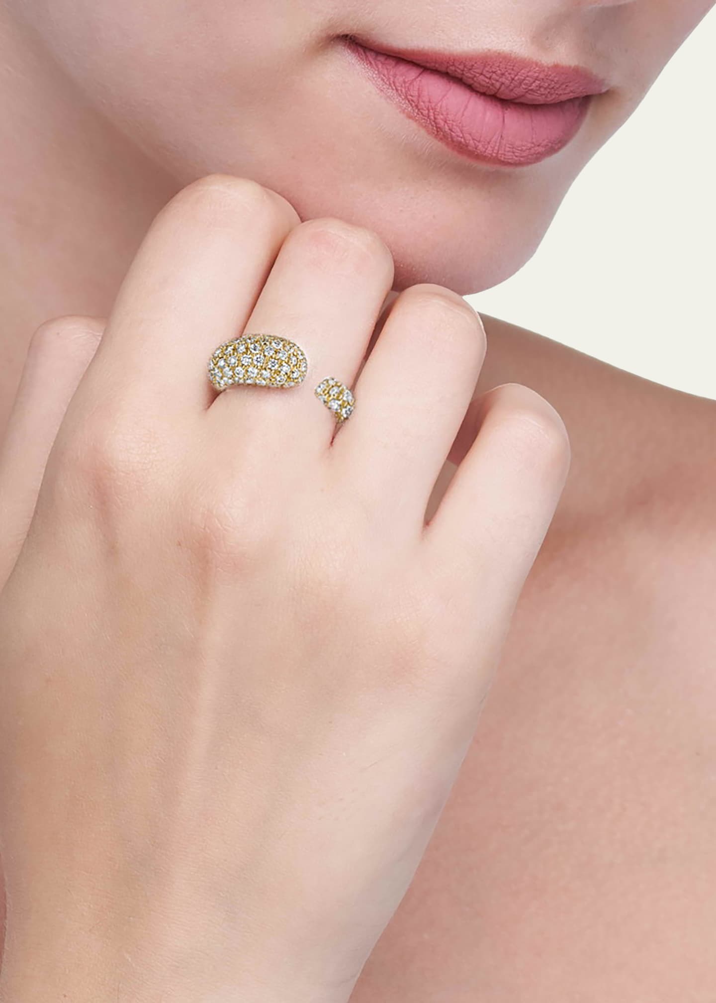 FARAONE MENNELLA by R.F.M.A.S. Gocce 18K Yellow Gold Diamond Pave ring Image 2 of 2