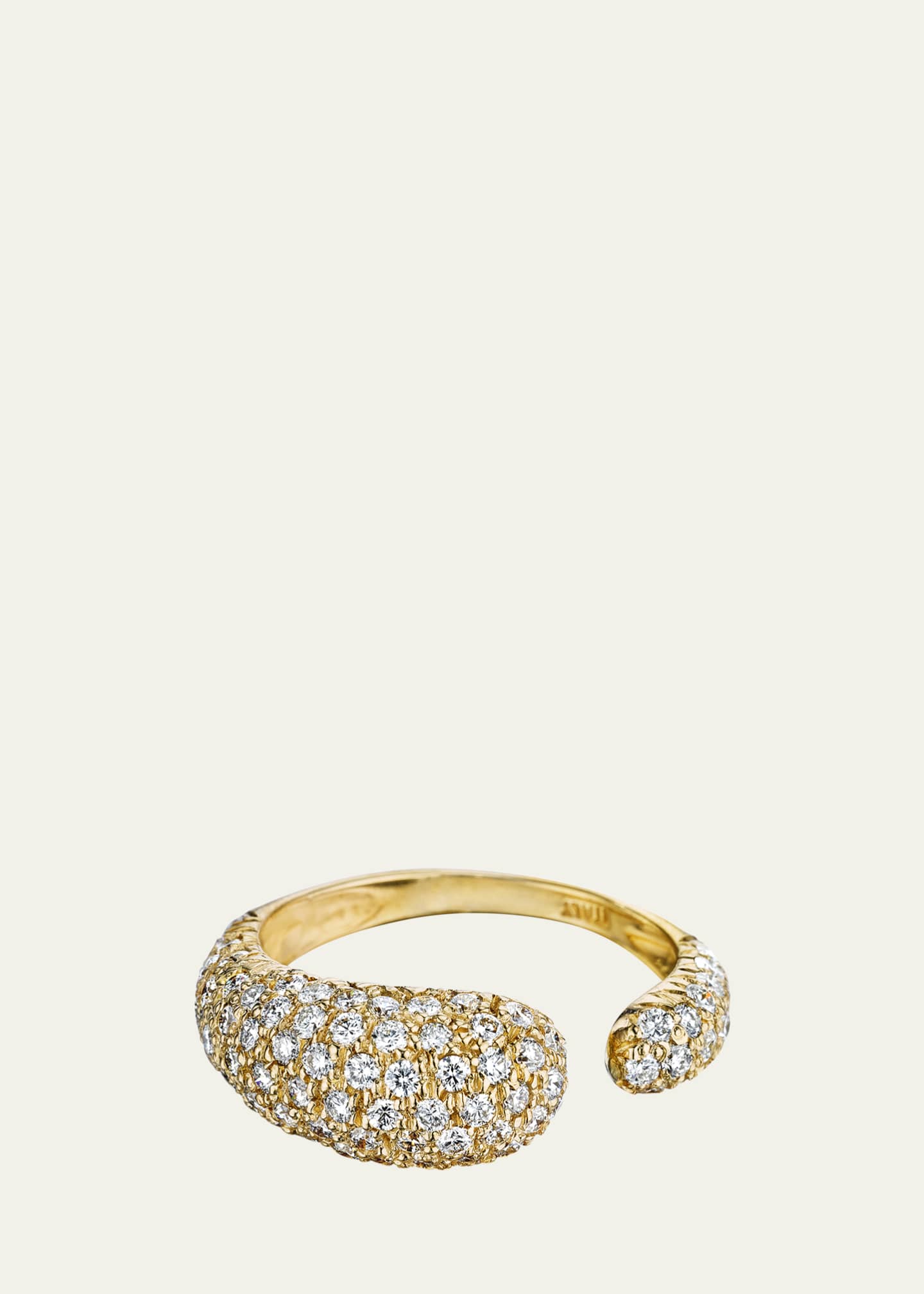 FARAONE MENNELLA by R.F.M.A.S. Gocce 18K Yellow Gold Diamond Pave ring Image 1 of 2