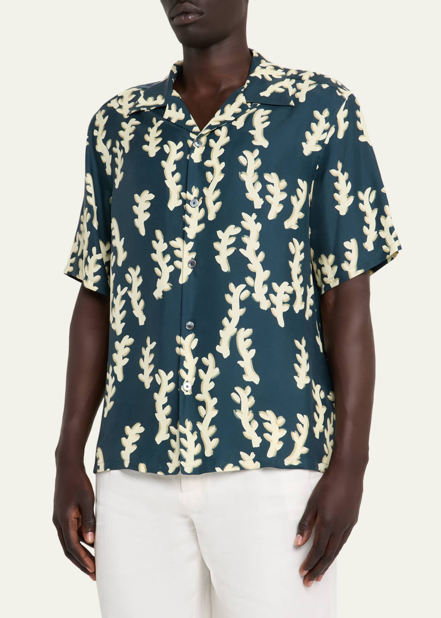 ZEGNA Men's Silk Oasi Print Camp Shirt - Bergdorf Goodman