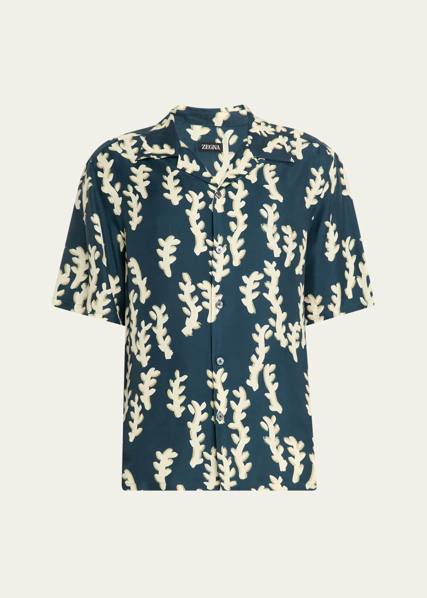 ZEGNA Men's Silk Oasi Print Camp Shirt - Bergdorf Goodman