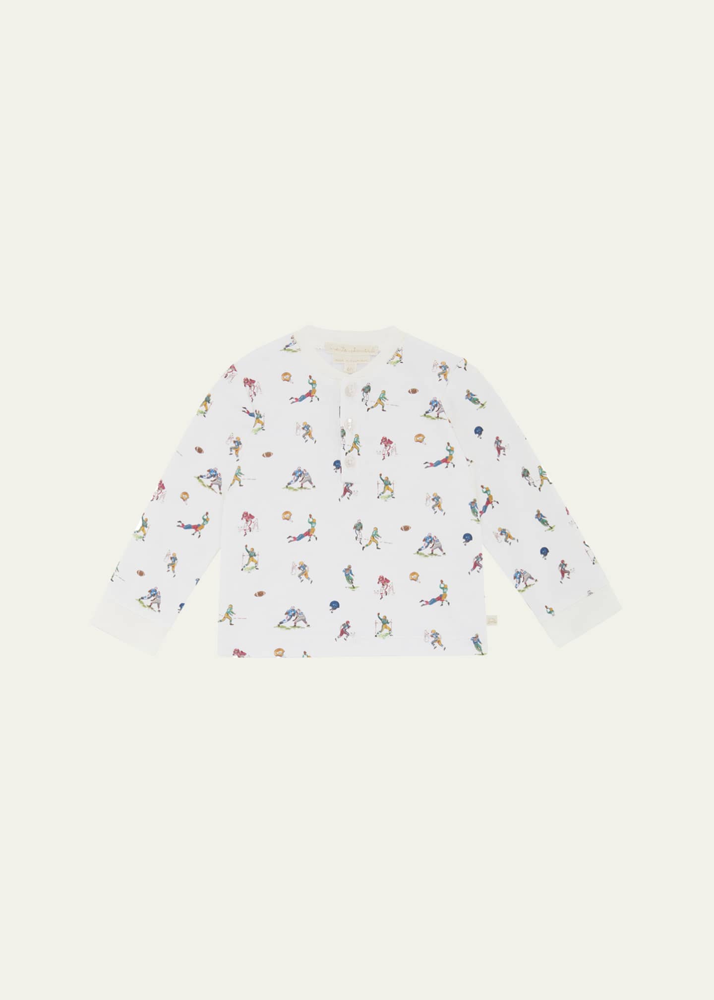 Marie Chantal Boy's Derek Quarterback Printed Pajama Set, Size 3M-24M Image 2 of 3
