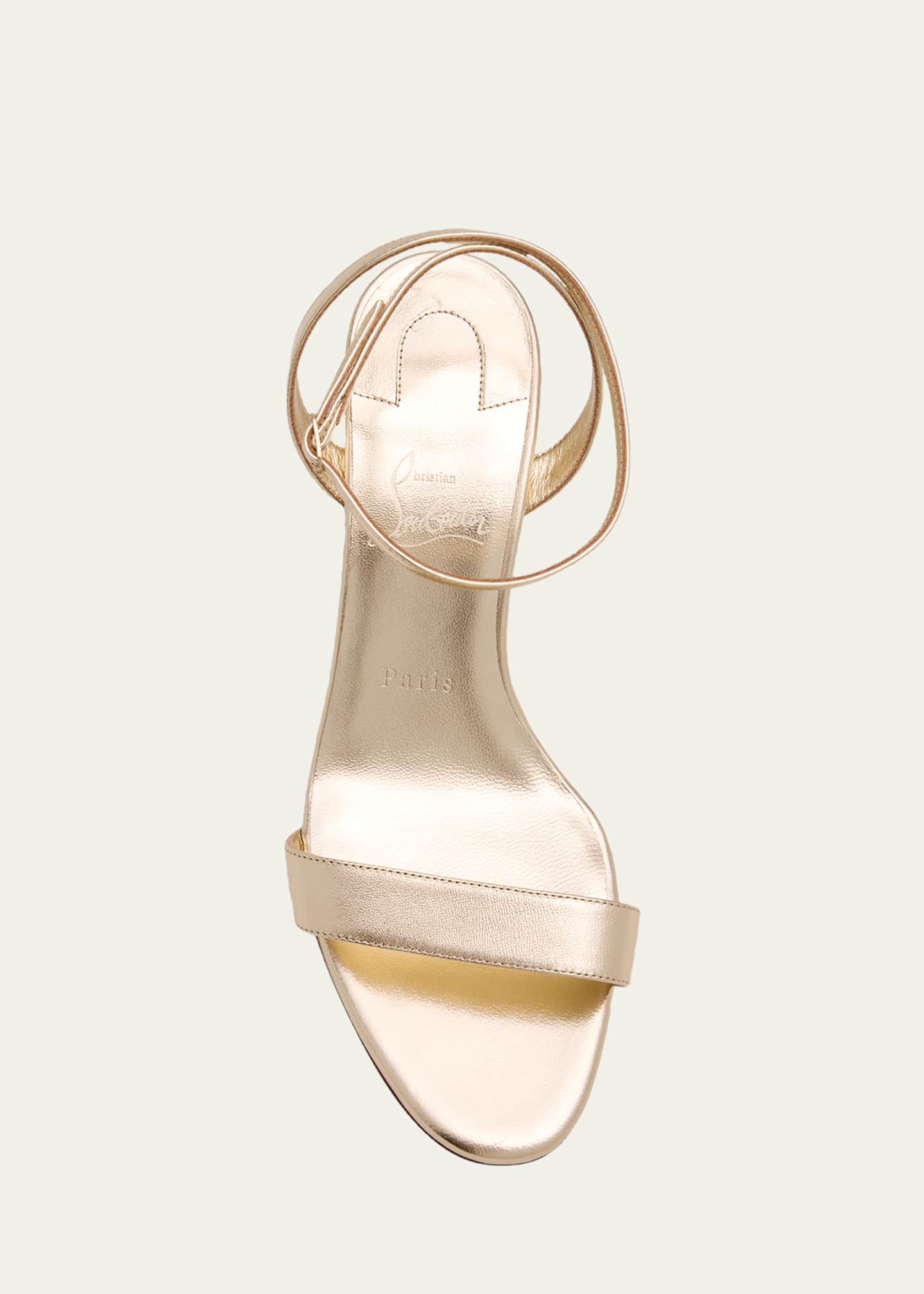 Christian Louboutin 80mm Miss Z Metallic Leather Sandals