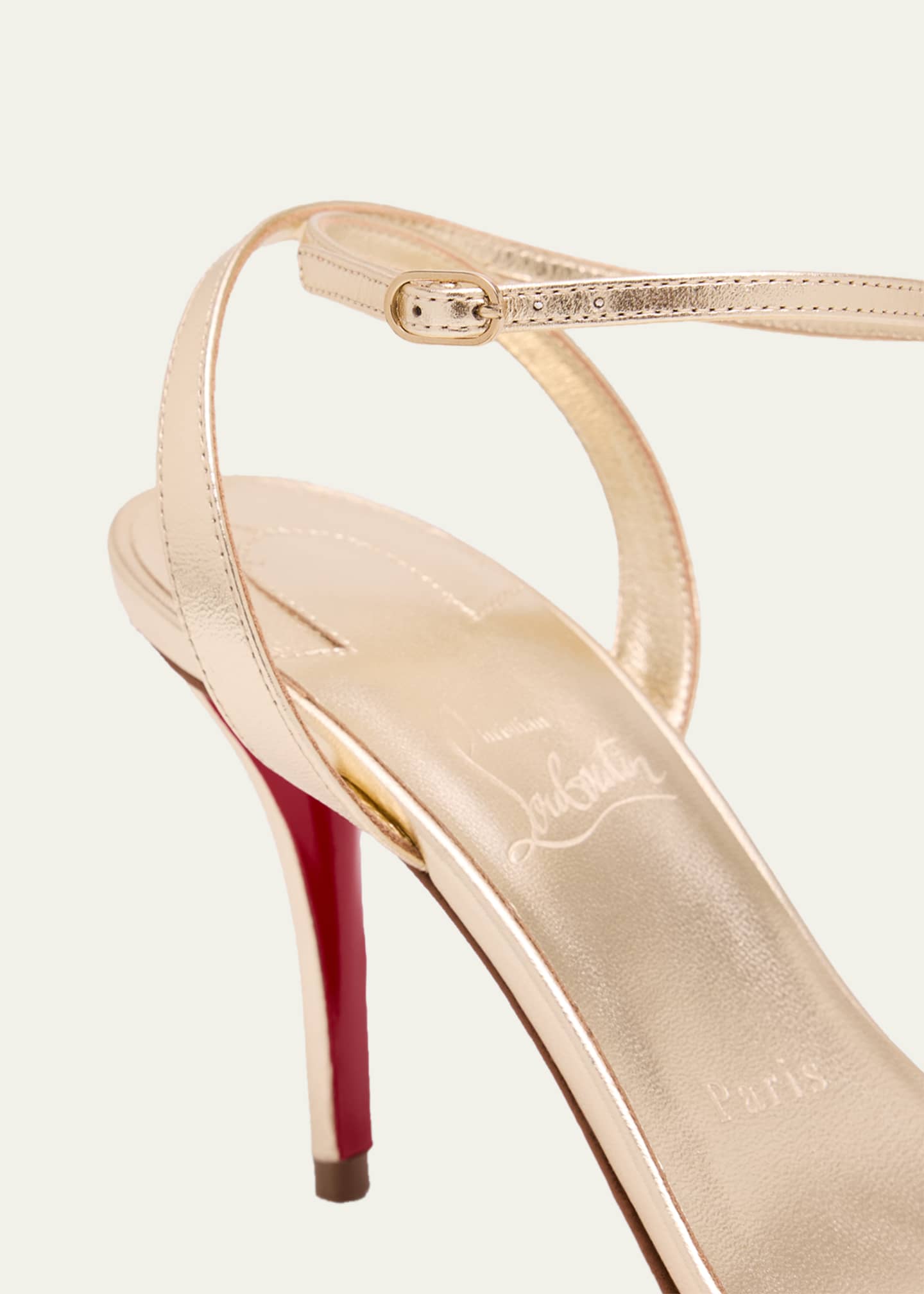 Christian Louboutin 80mm Miss Z Metallic Leather Sandals