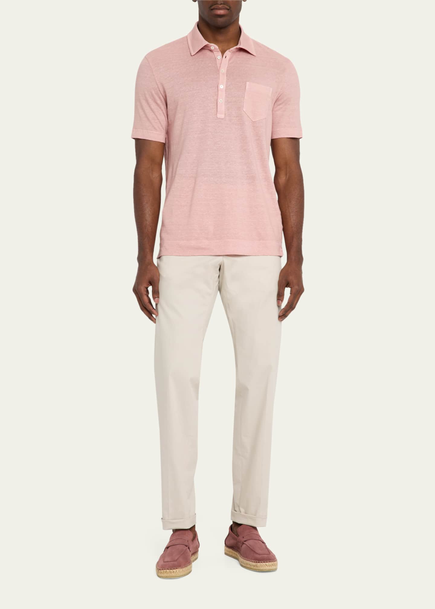 Massimo Alba Men's Linen and Cotton Polo Shirt Image 2 of 5
