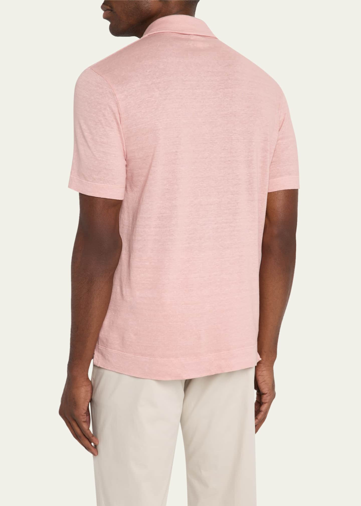Massimo Alba Men's Linen and Cotton Polo Shirt Image 3 of 5