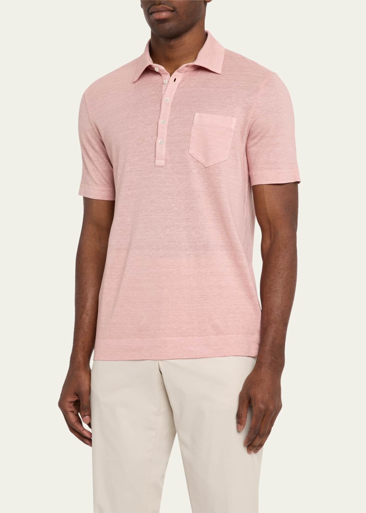 Massimo Alba Men's Linen and Cotton Polo Shirt Image 4 of 5