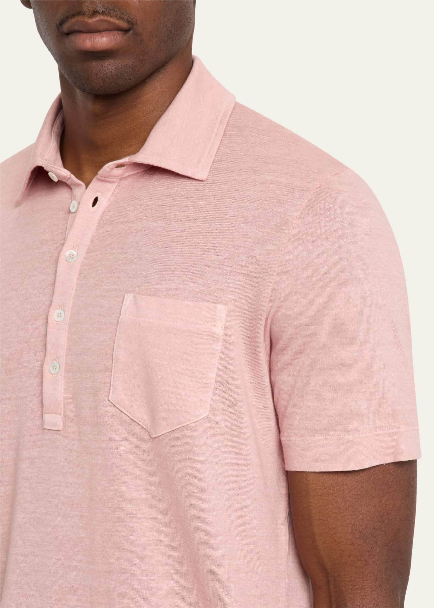 Massimo Alba Men's Linen and Cotton Polo Shirt Image 5 of 5