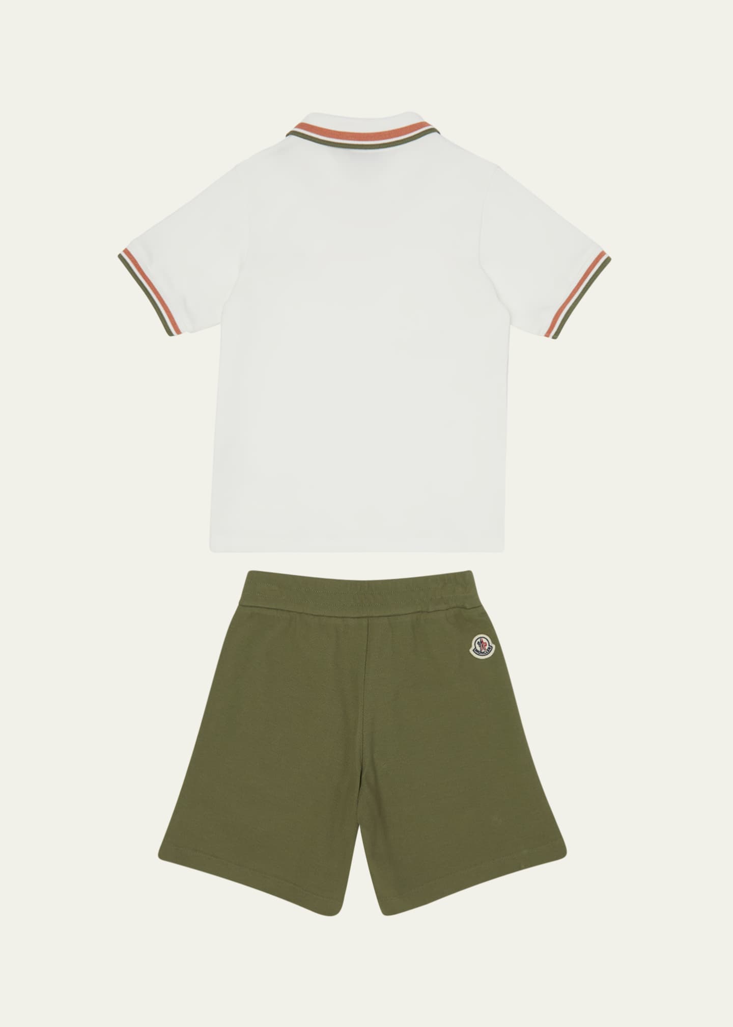 Moncler Boy's Polo Shirt W/ Shorts Set, Size 8-10 Image 2 of 3