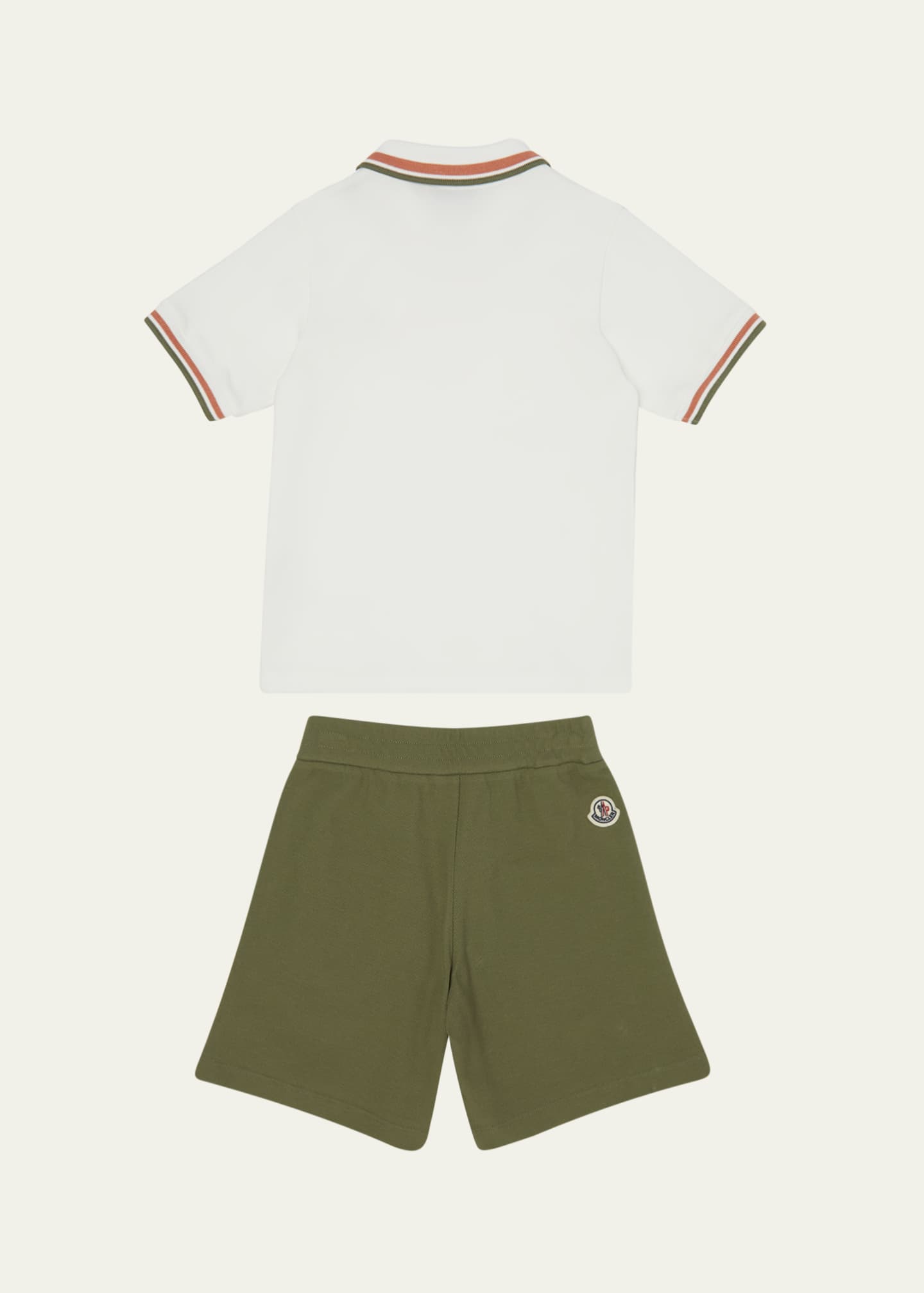 Moncler Boy's Polo Shirt W/ Shorts Set, Size 12-14 Image 2 of 3