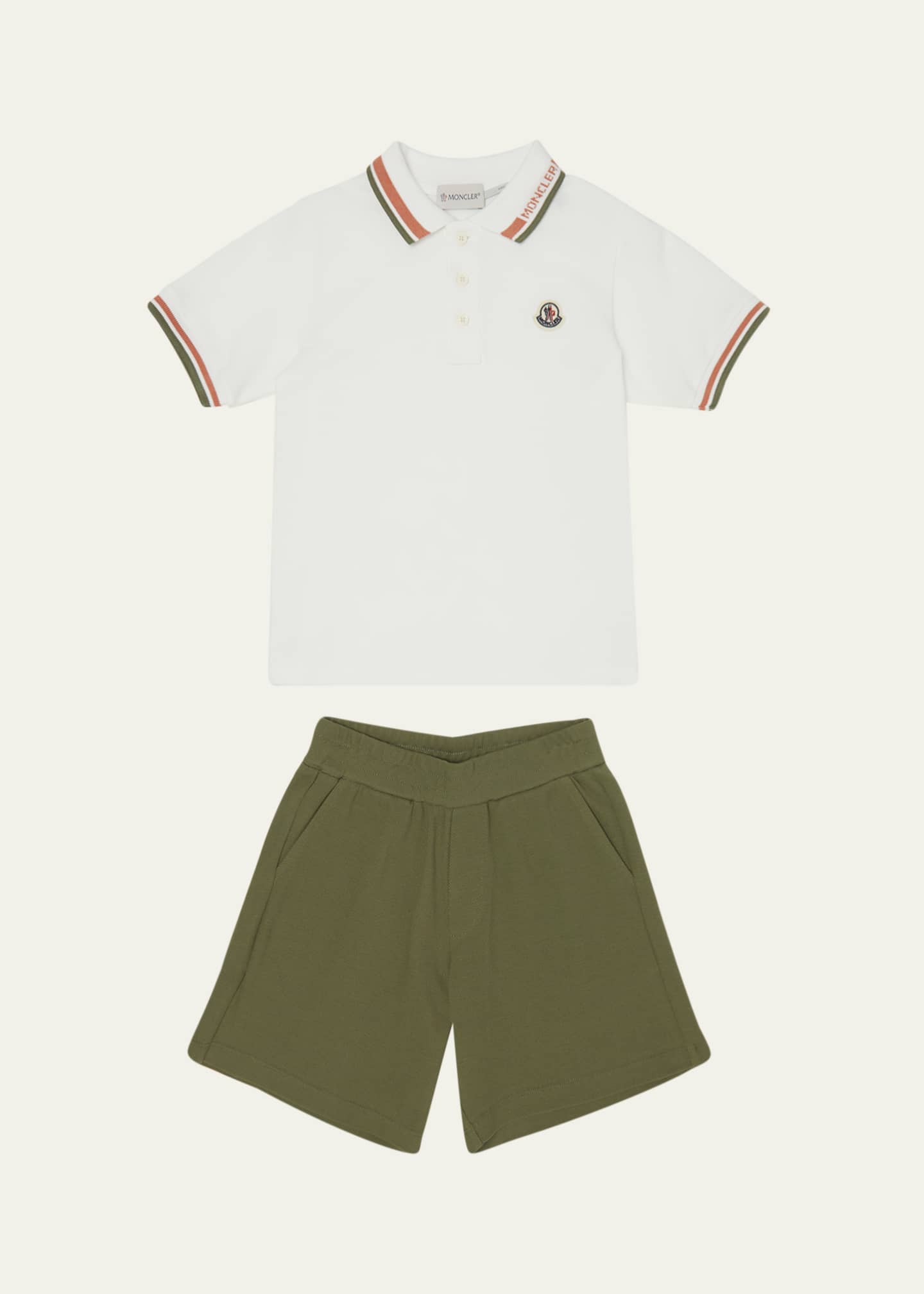 Moncler Boy's Polo Shirt W/ Shorts Set, Size 12-14 Image 1 of 3