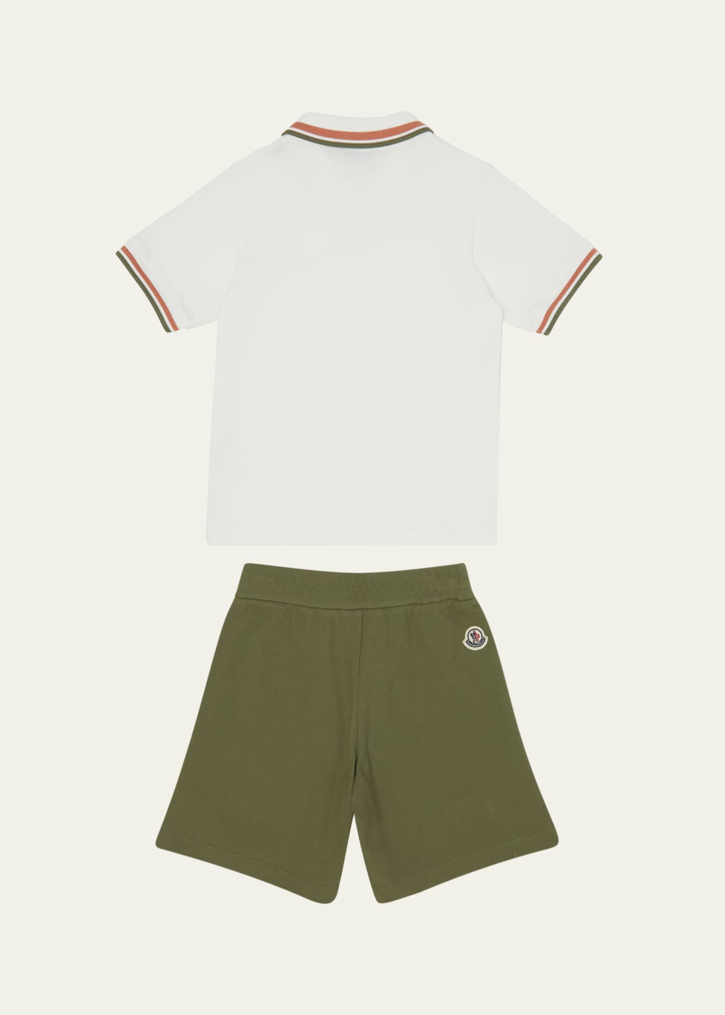 Moncler Boy's Polo Shirt W/ Shorts Set, Size 4-6 Image 2 of 3