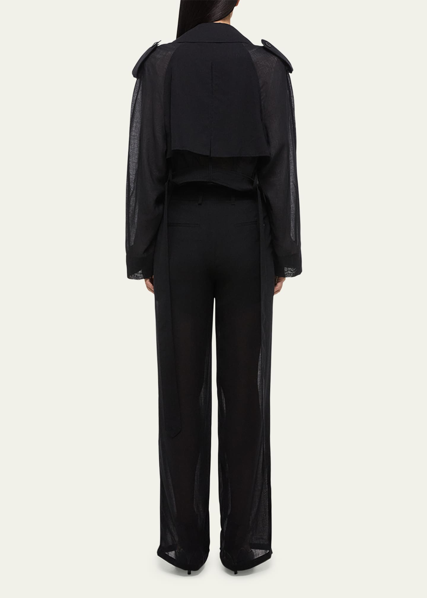 Helmut Lang Short Cocoon Trench Coat Image 3 of 5