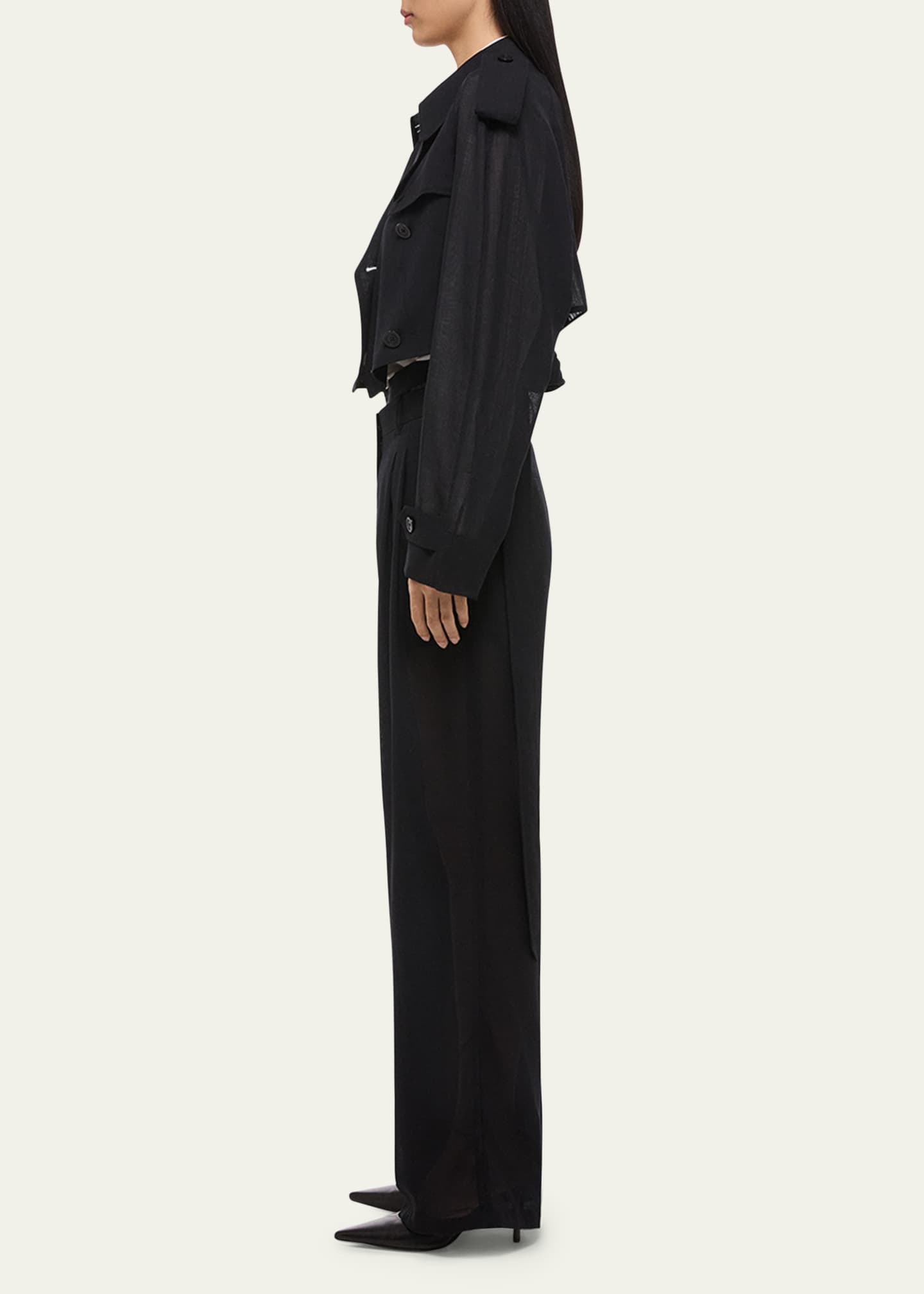 Helmut Lang Short Cocoon Trench Coat Image 4 of 5
