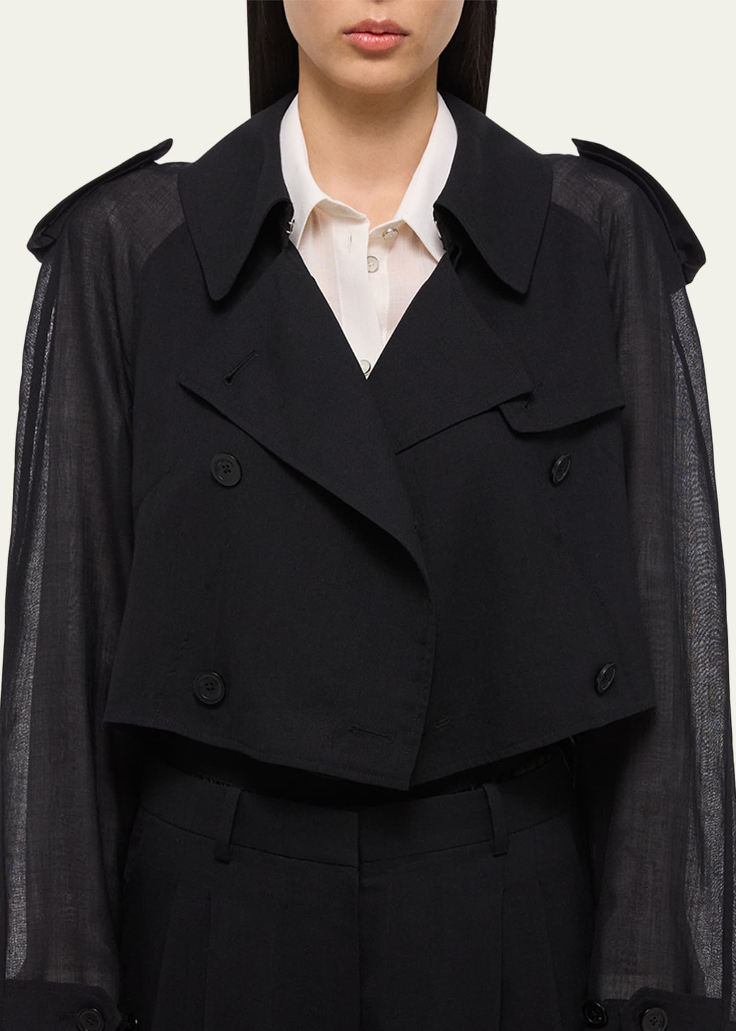 Helmut Lang Short Cocoon Trench Coat Image 5 of 5