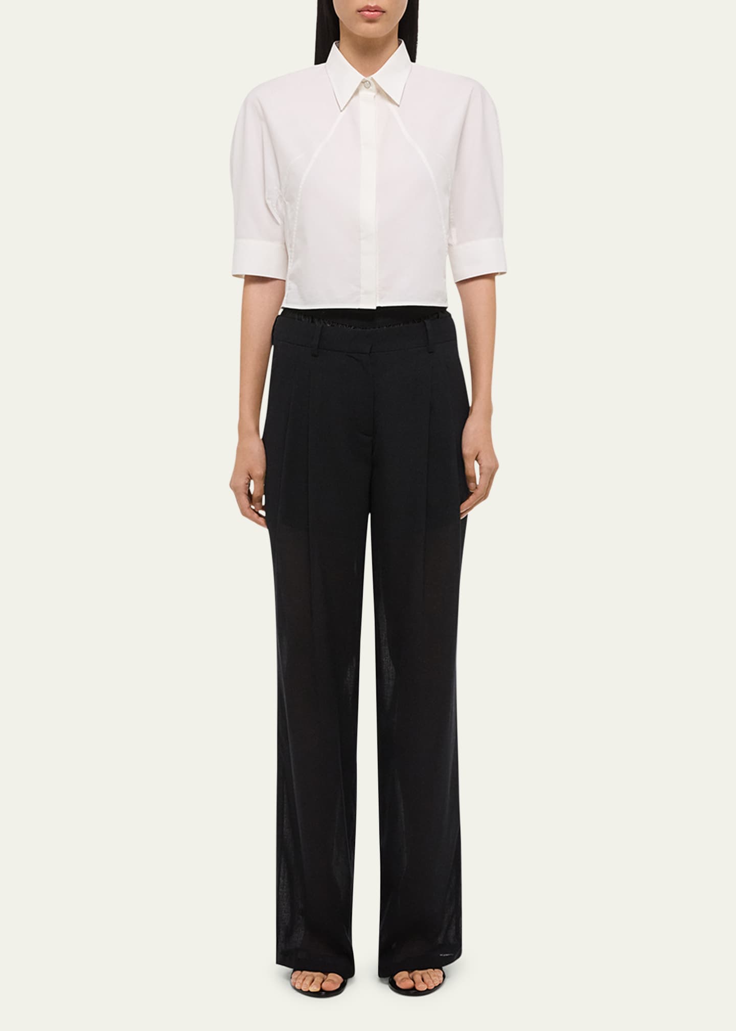 Helmut Lang Articulated Short-Sleeve Shirt Image 2 of 5