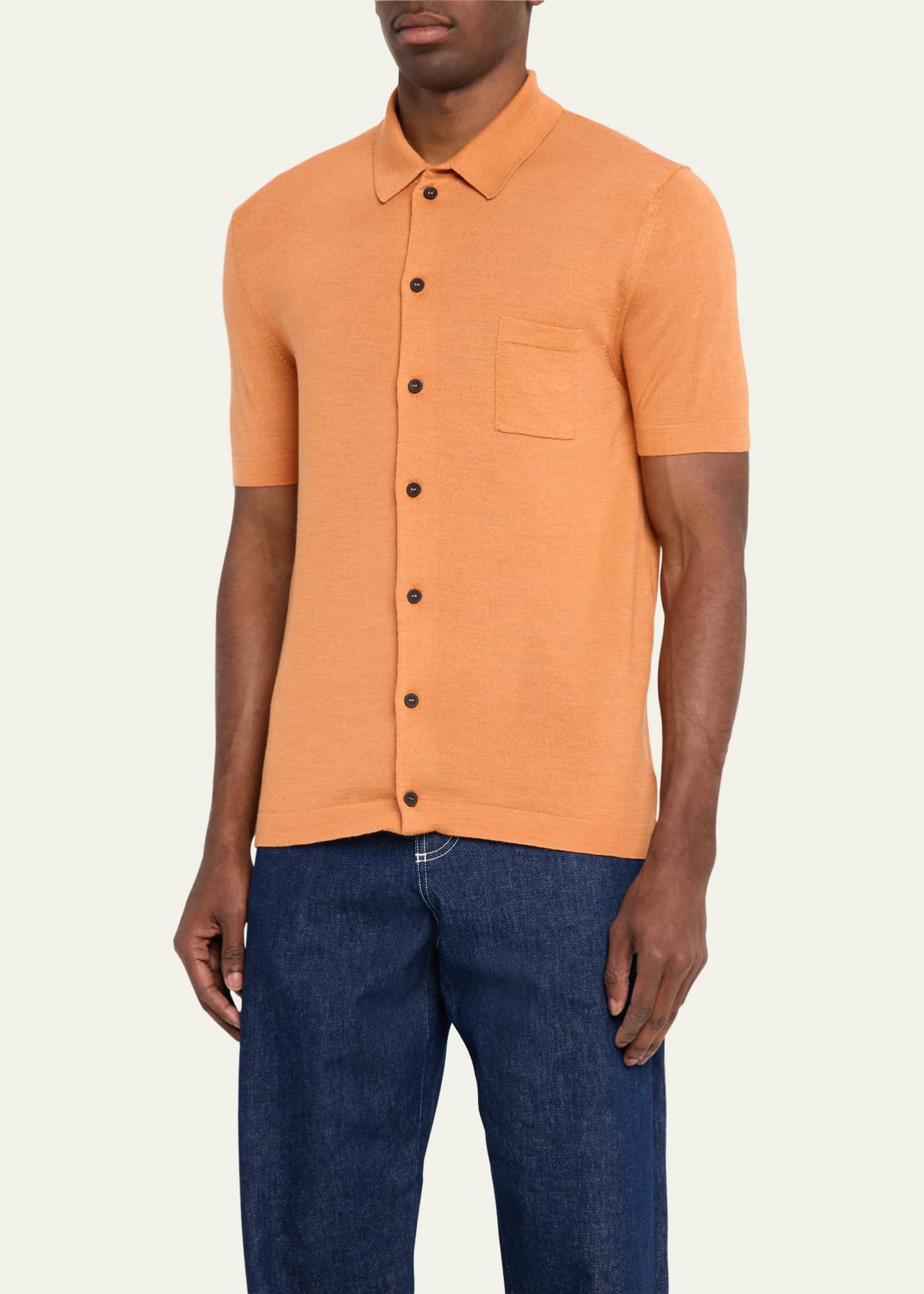 KNT Men's Luxe Knit Button-Down Shirt Image 4 of 5