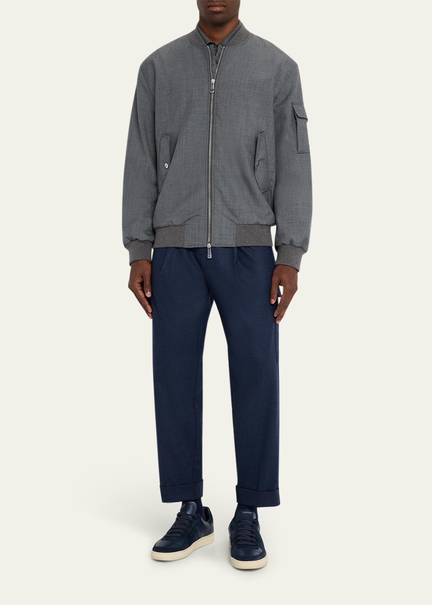 KNT Men's Zip-Front Wool Bomber Jacket - Bergdorf Goodman