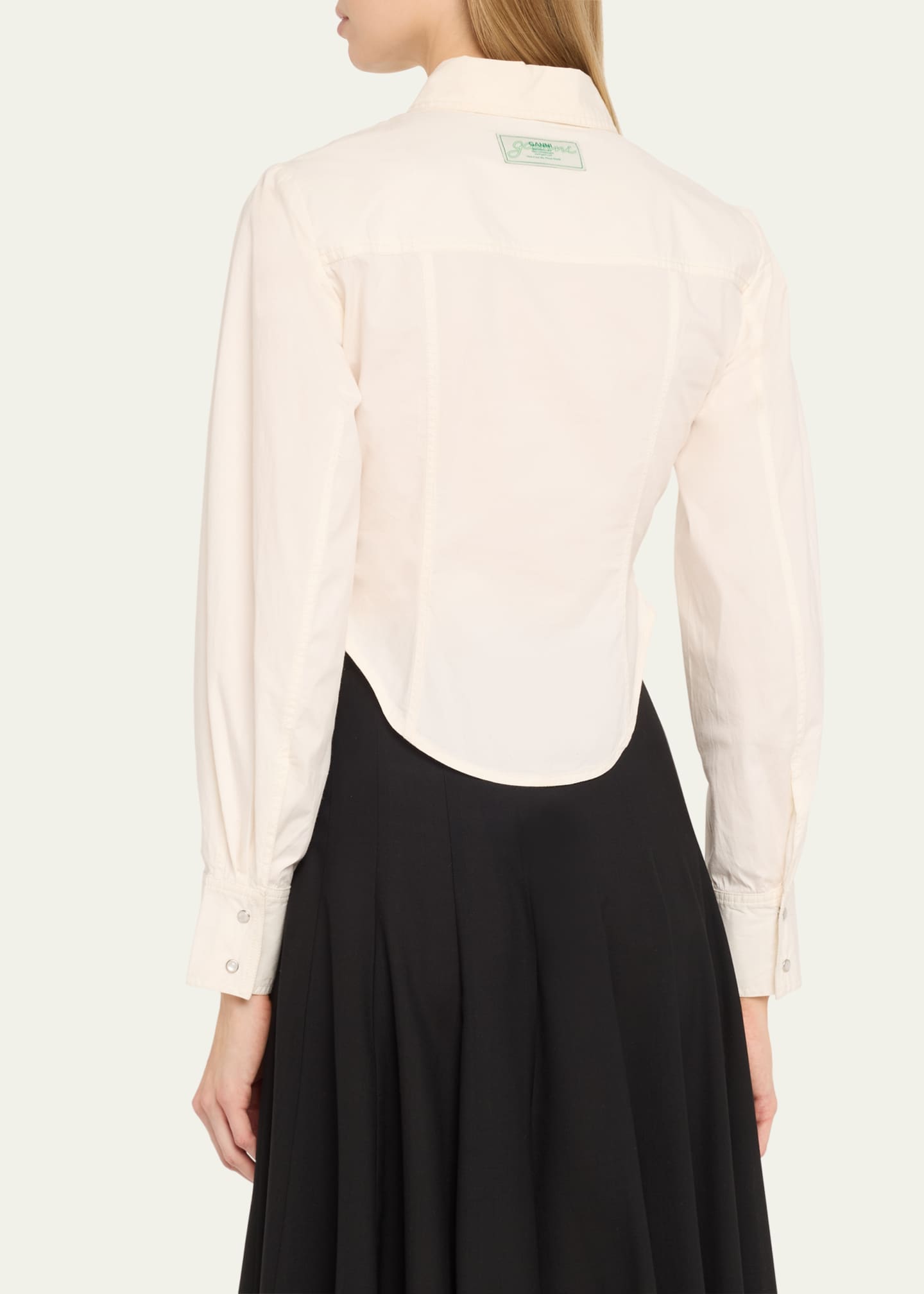 Ganni Stretch Cotton Corset Shirt Image 3 of 5
