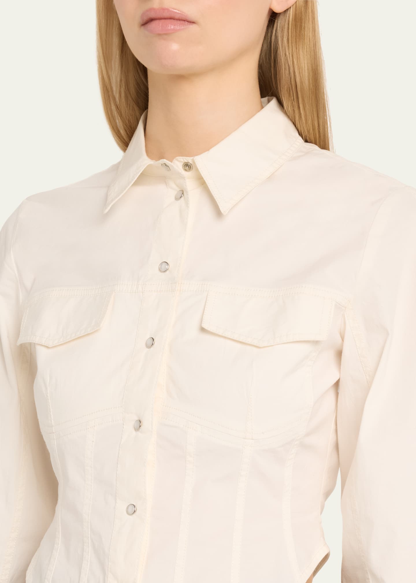 Ganni Stretch Cotton Corset Shirt Image 5 of 5