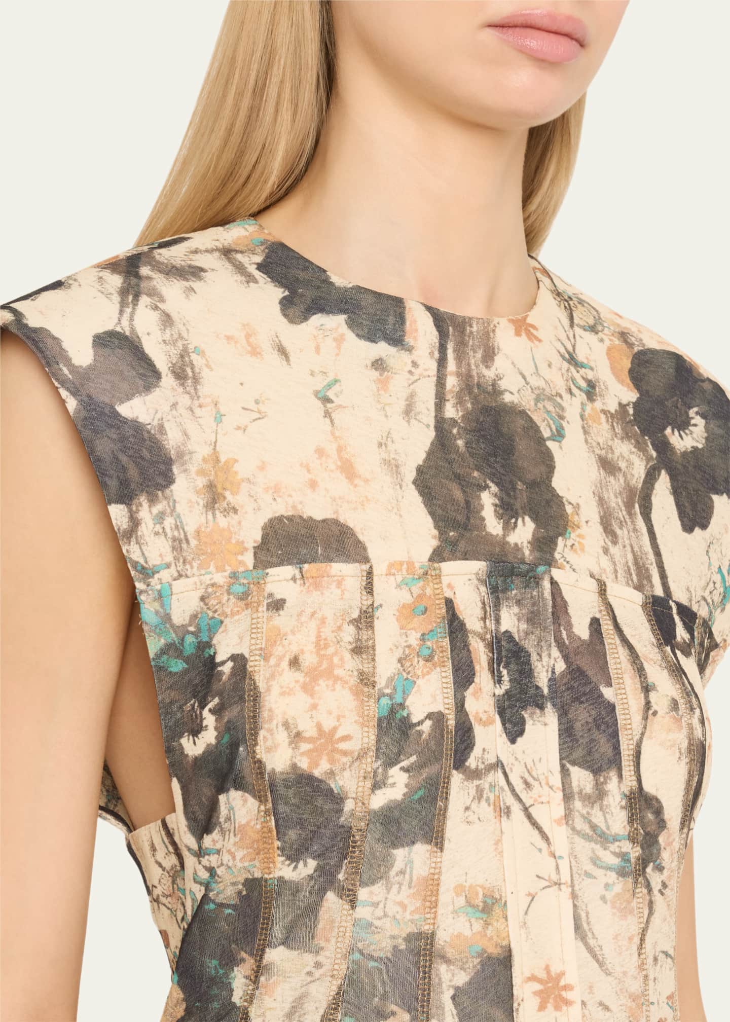 Ganni Printed Mesh Corset Mini Dress Image 5 of 5