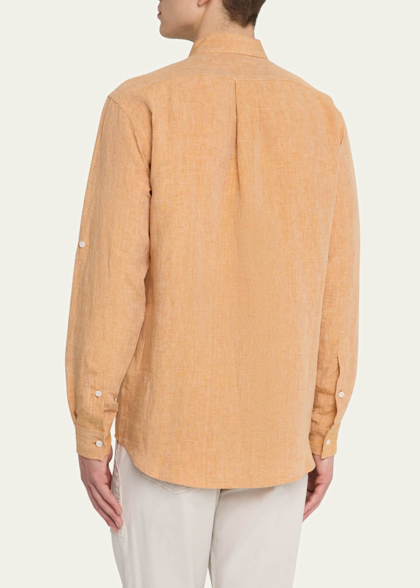 Sease Men's Sunrise Saharan Linen Casual Button-Down Shirt Image 3 of 5
