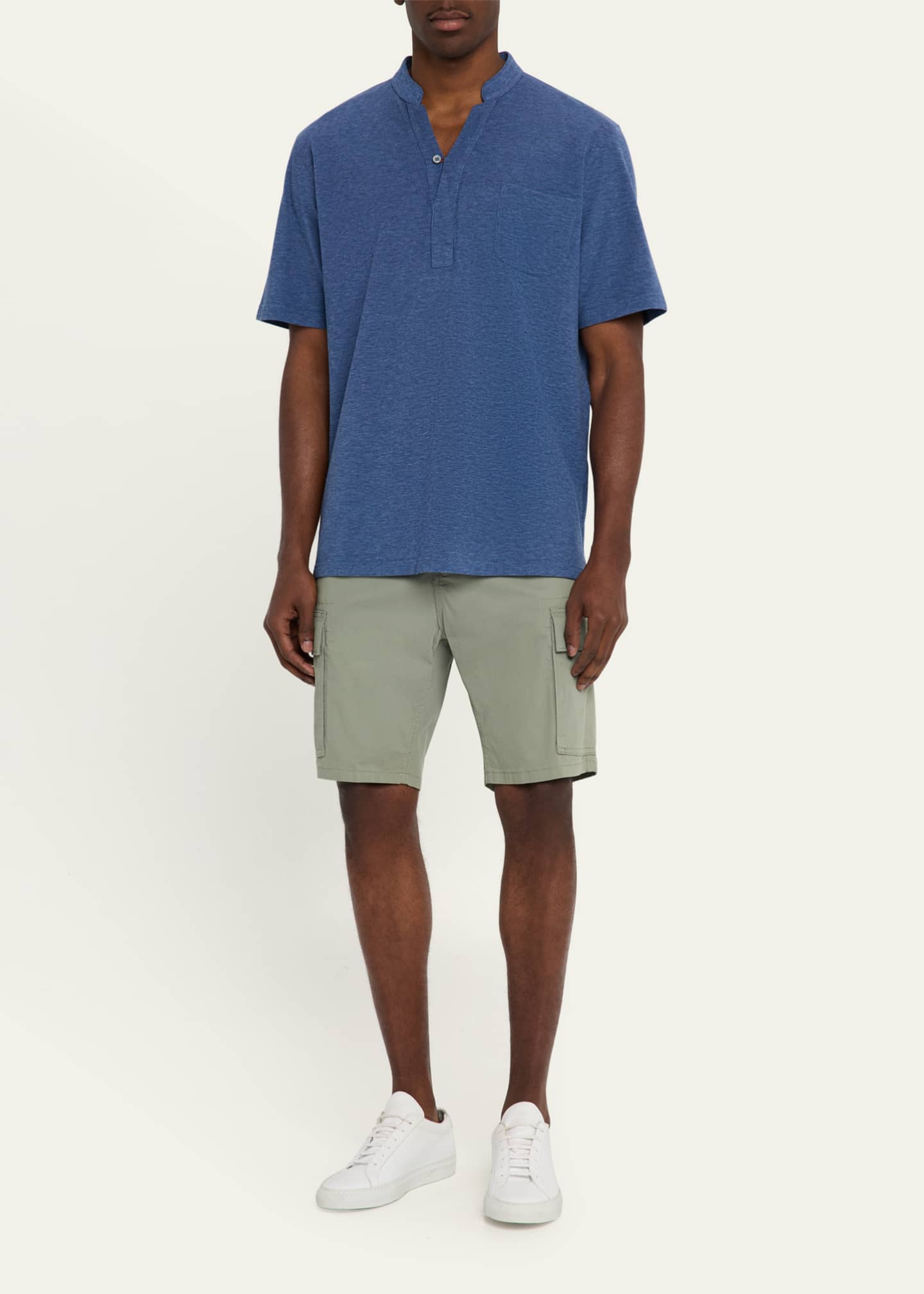 Sease Men's Fish Tail V-Neck Pocket Polo Shirt Image 2 of 5