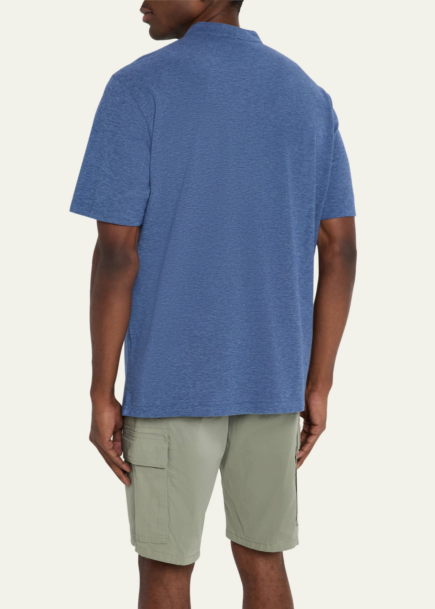 Sease Men's Fish Tail V-Neck Pocket Polo Shirt Image 3 of 5