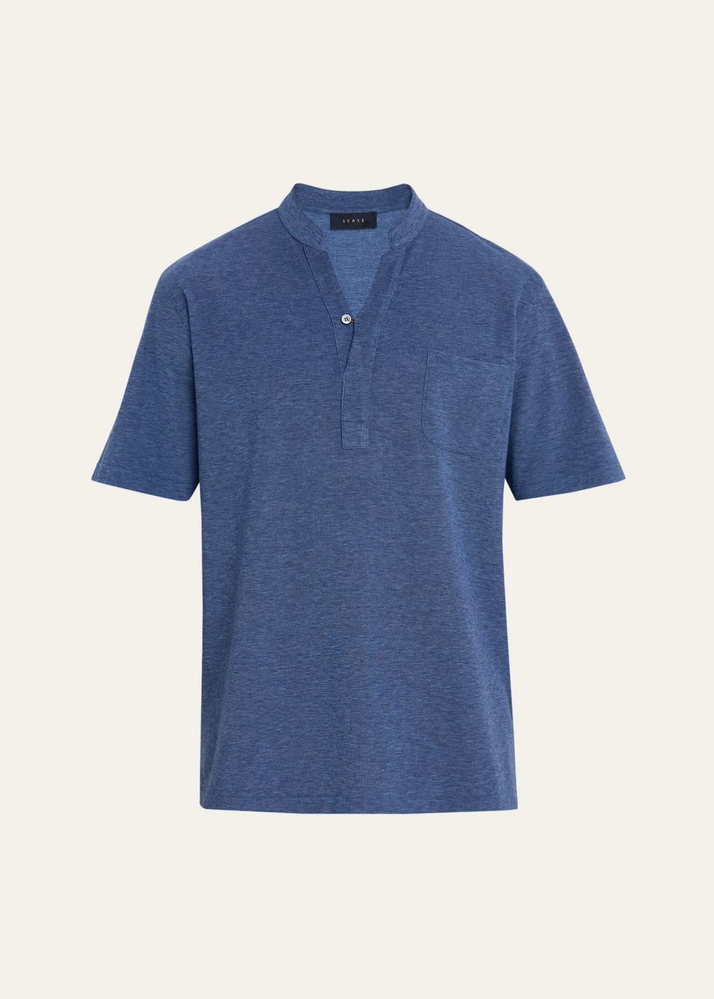 Sease Men's Fish Tail V-Neck Pocket Polo Shirt Image 1 of 5