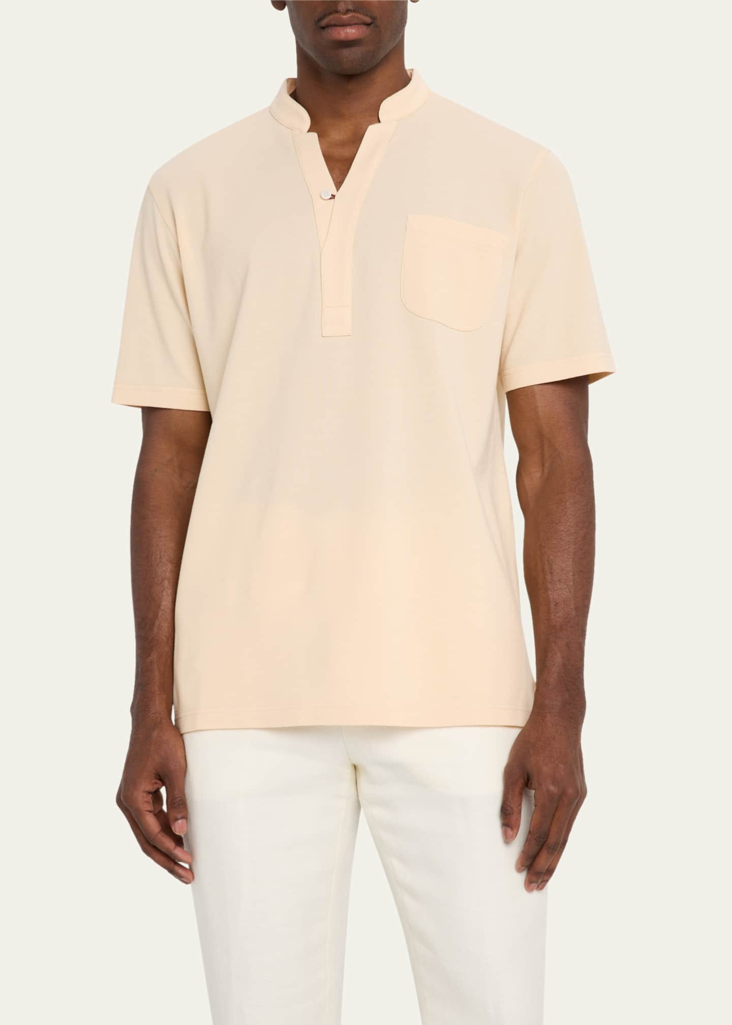 Sease Men's Fish Tail V-Neck Pocket Polo Shirt Image 4 of 5
