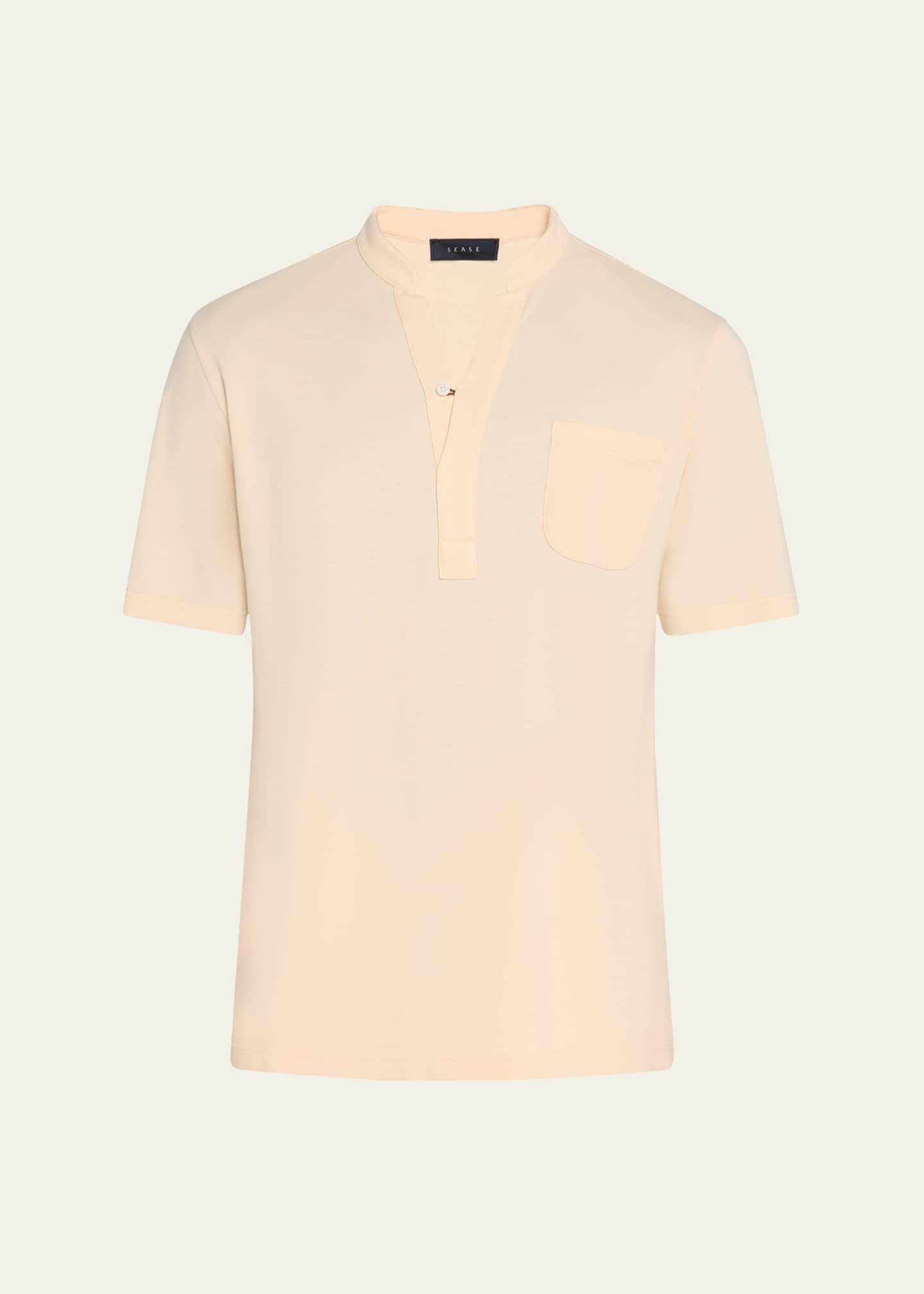 Sease Men's Fish Tail V-Neck Pocket Polo Shirt Image 1 of 5