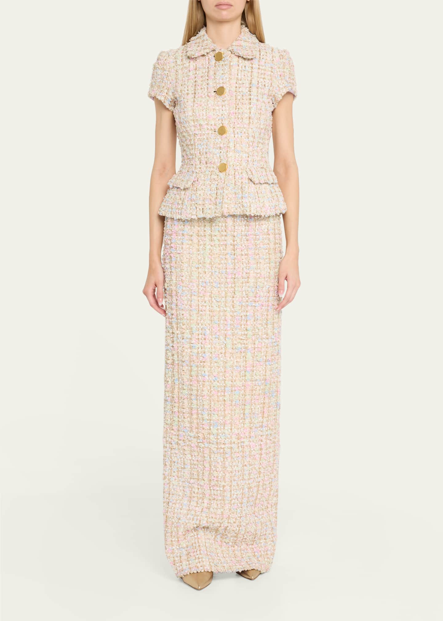 Sergio Hudson Tweed Maxi Skirt Image 2 of 5