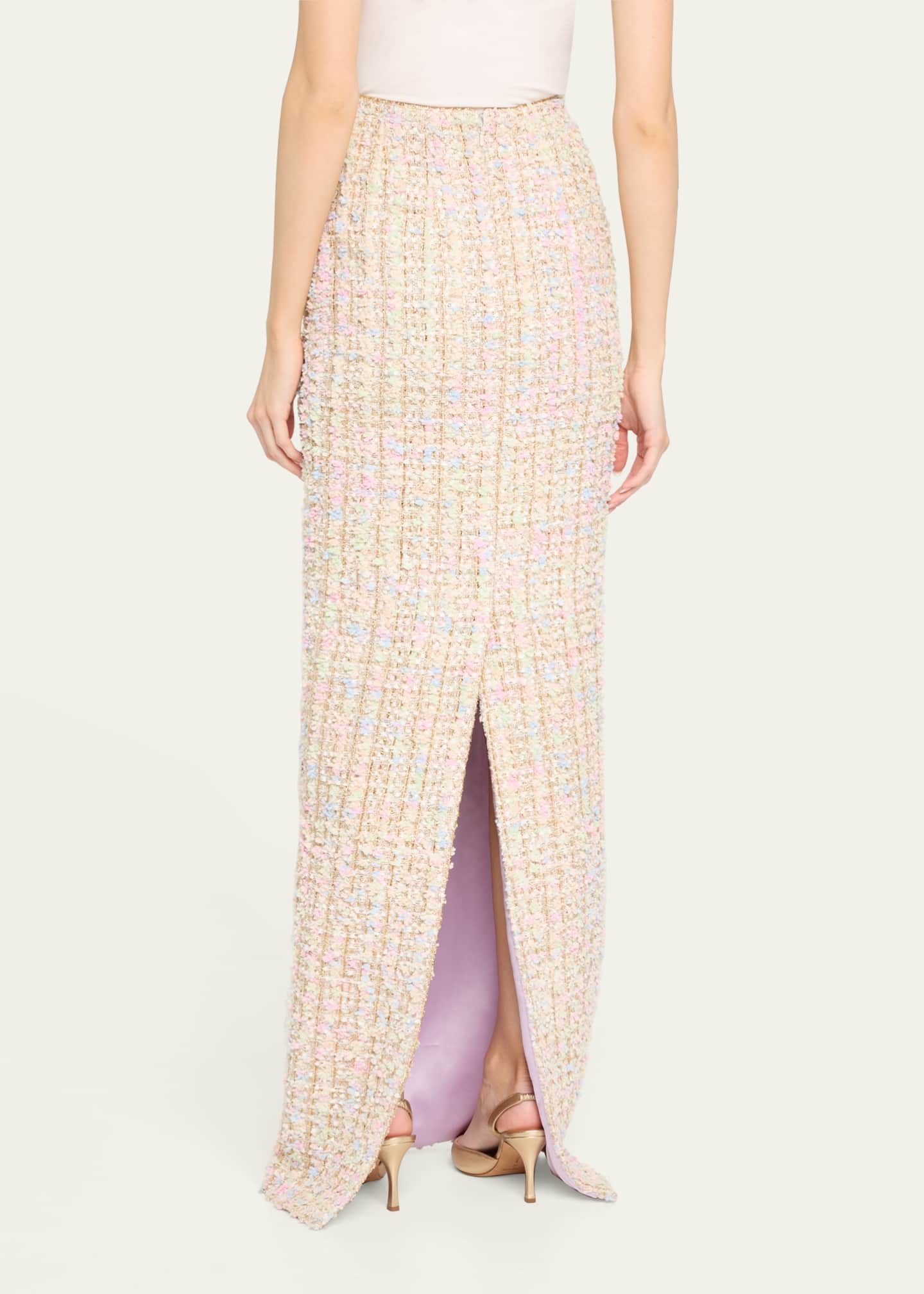 Sergio Hudson Tweed Maxi Skirt Image 3 of 5