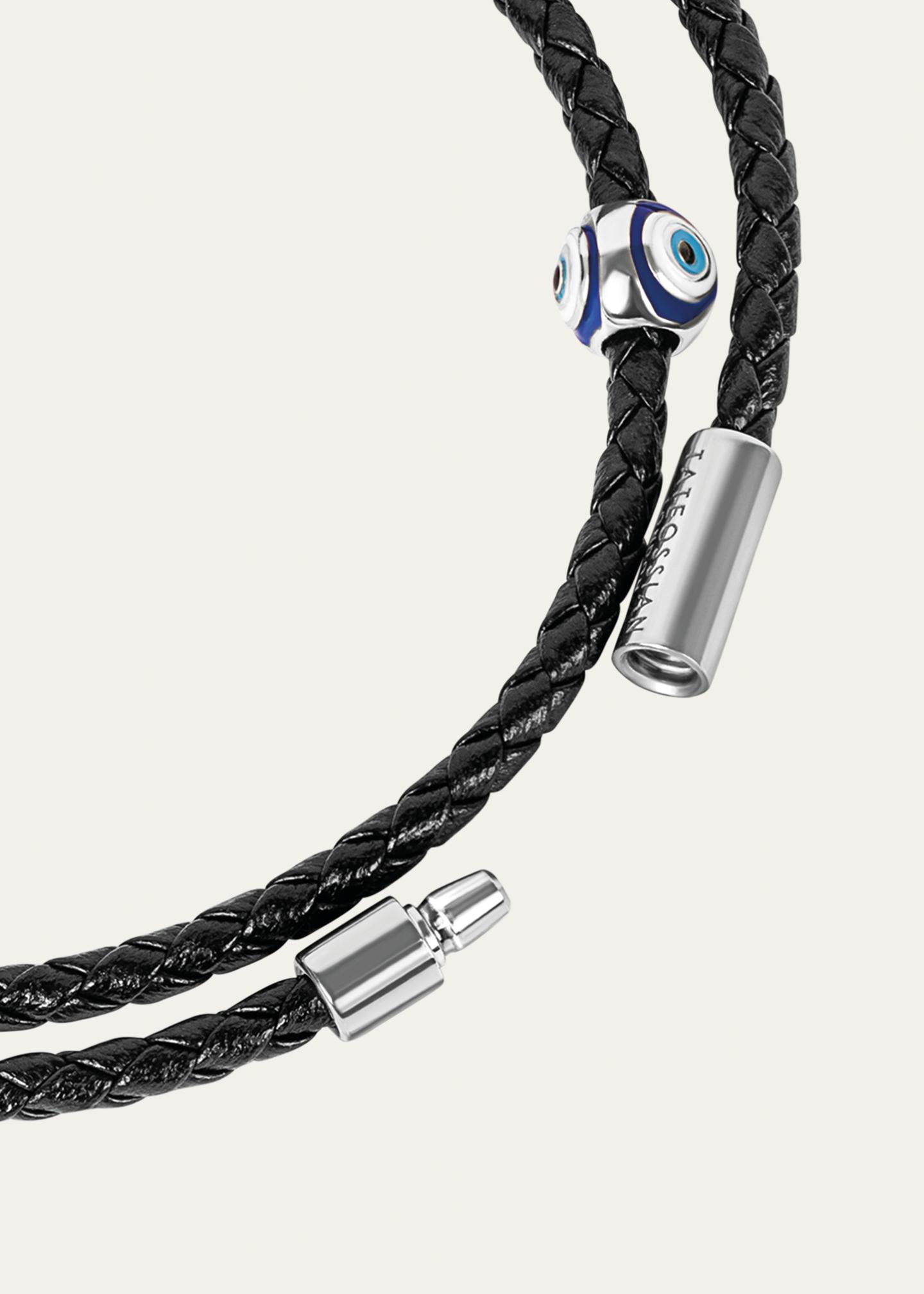 Tateossian Men's Enamel Evil Eye and Sterling Silver Mini Pop Cord
