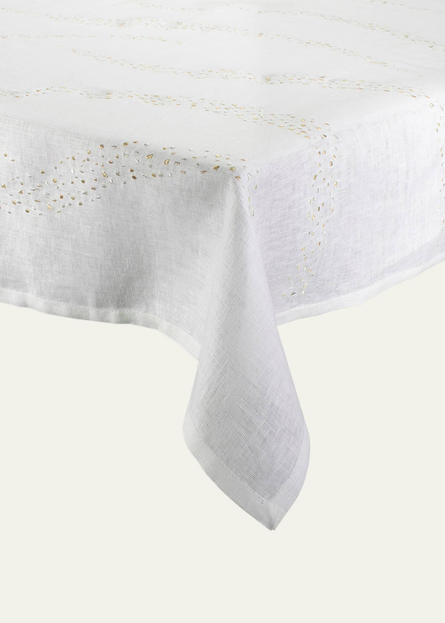 Kim Seybert Pin Dot Tablecloth, 66" x 126" Image 2 of 3