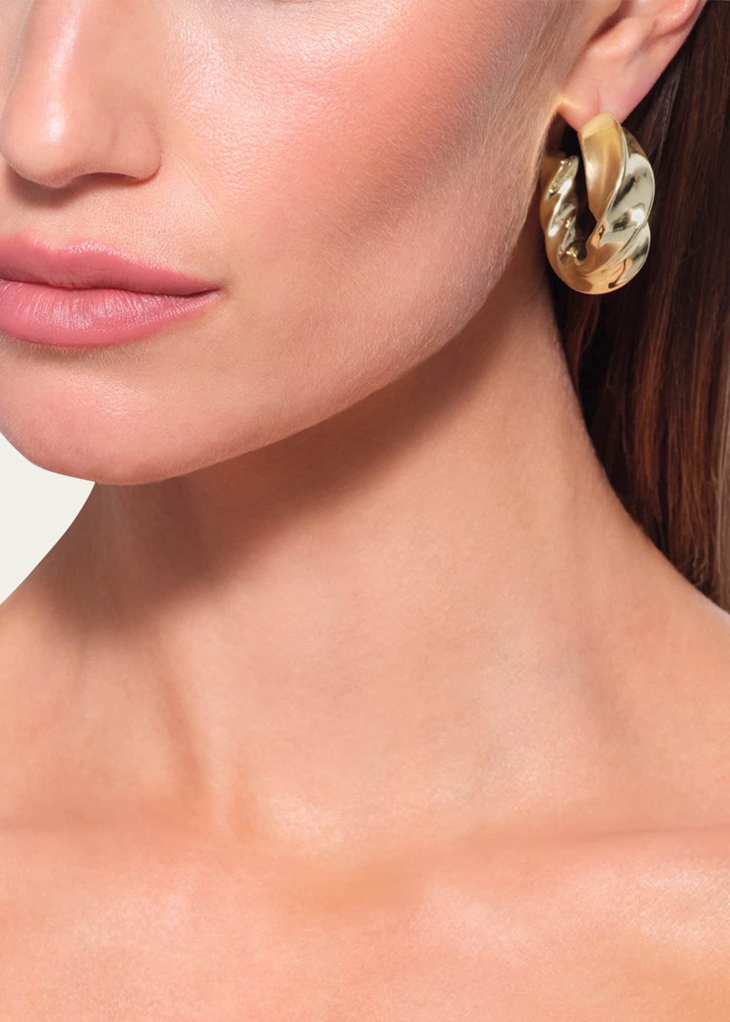 Lana Wide Twisted Hollow Hoop Earrings Image 2 of 2