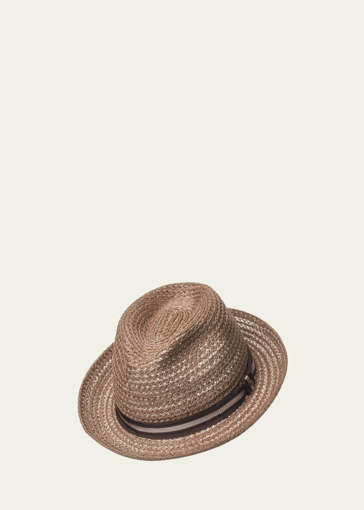 Inverni Men's Trilby Hemp and Cotton Fedora Hat Image 2 of 3